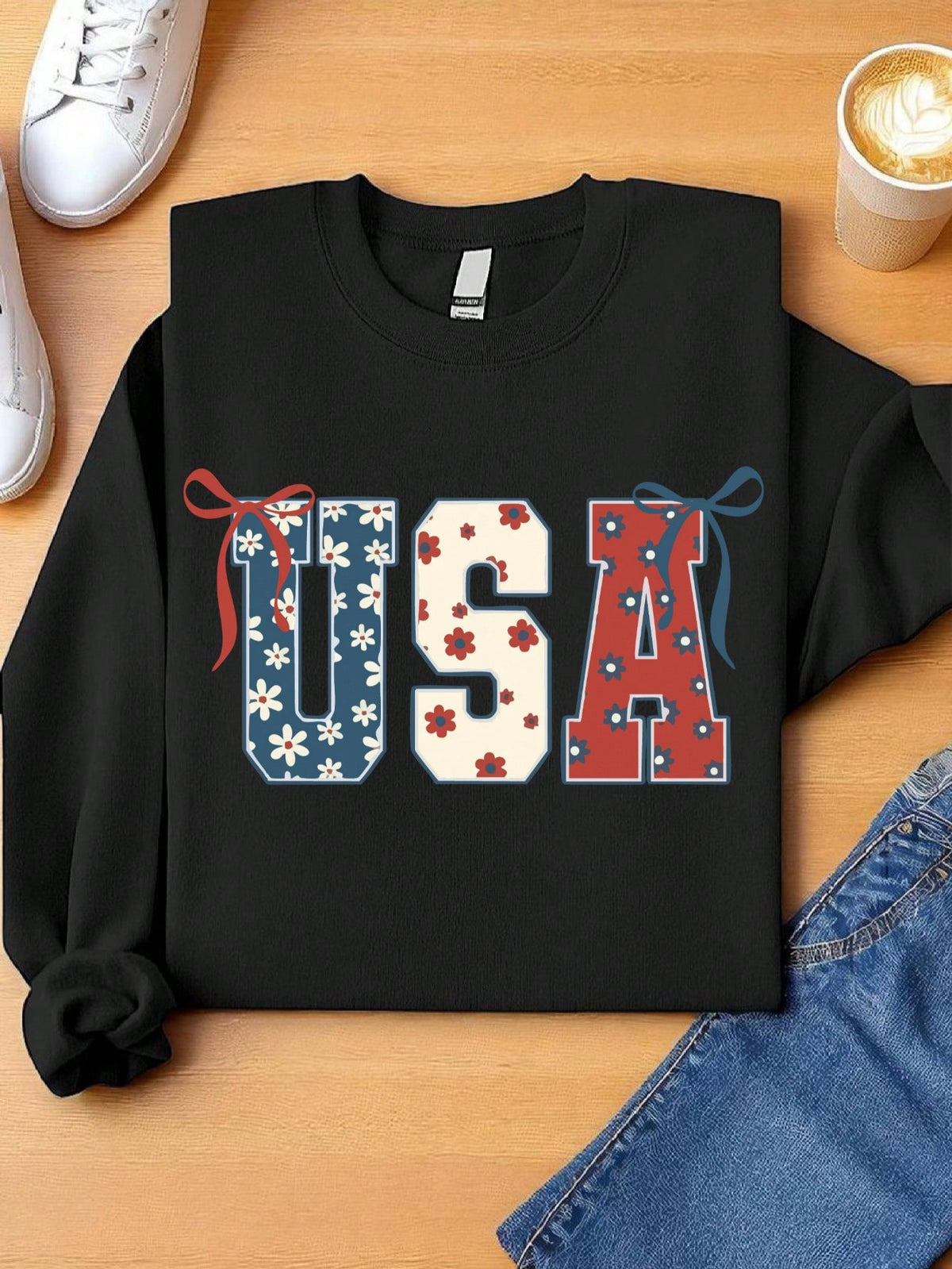 Floral USA Sweatshirt