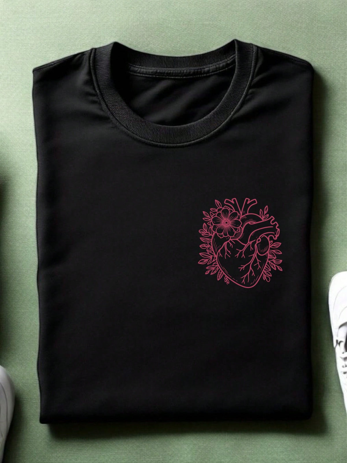 Floral Anatomical Heart T-Shirt