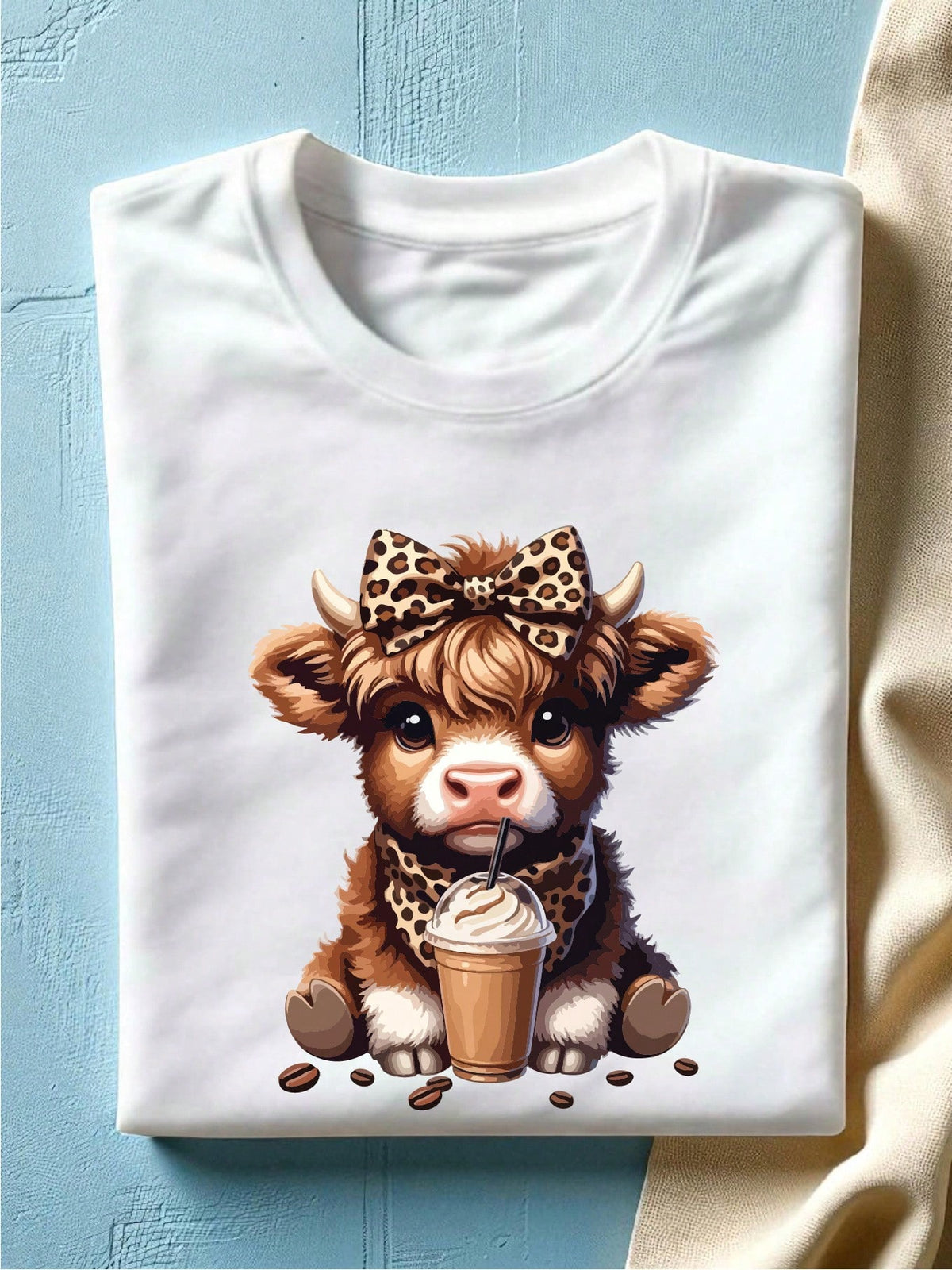 Cute Highland Cow Coffee T-Shirt