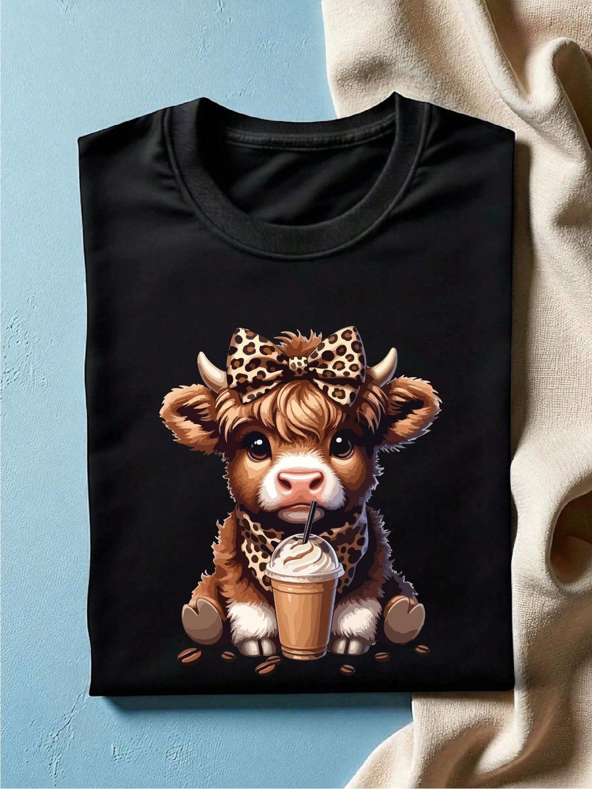 Cute Highland Cow Coffee T-Shirt
