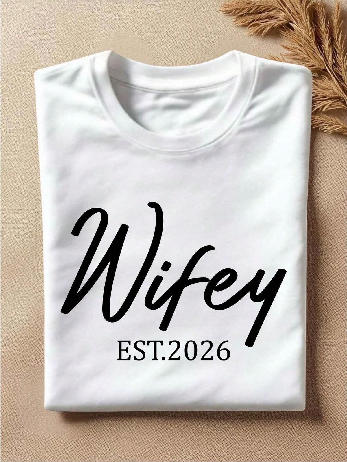 1 PC Wifey Hubby Est 2026 T-Shirt