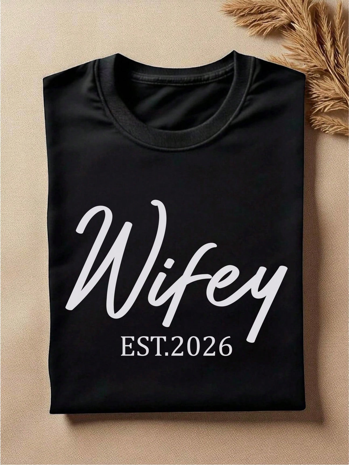 1 PC Wifey Hubby Est 2026 T-Shirt