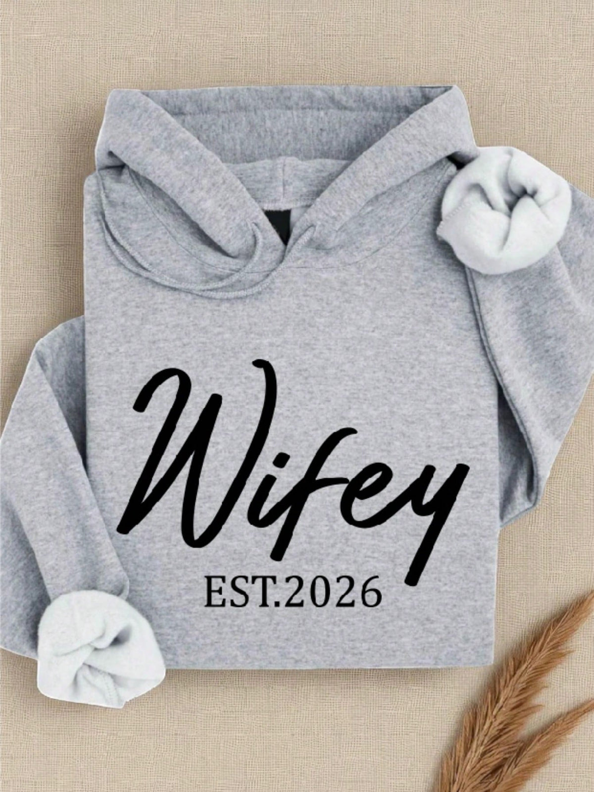 1 PC Wifey Hubby Est 2026 Hoodie