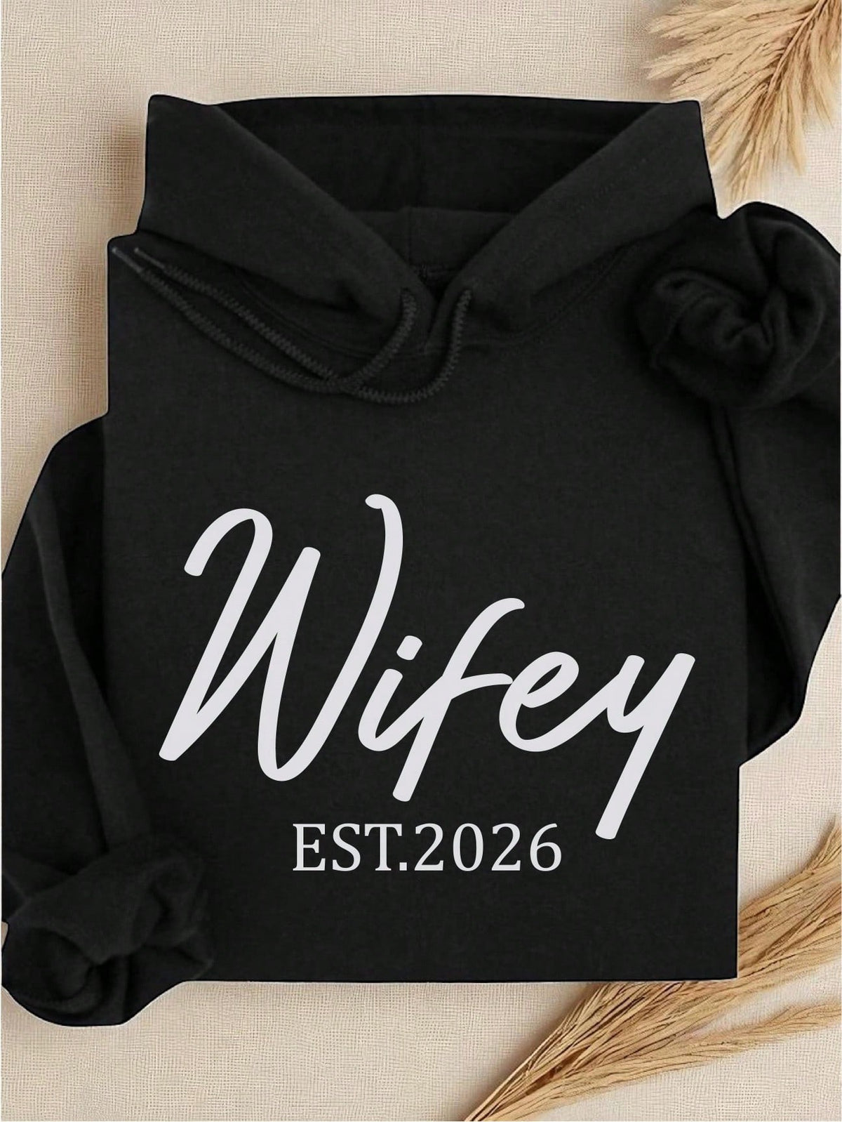 1 PC Wifey Hubby Est 2026 Hoodie