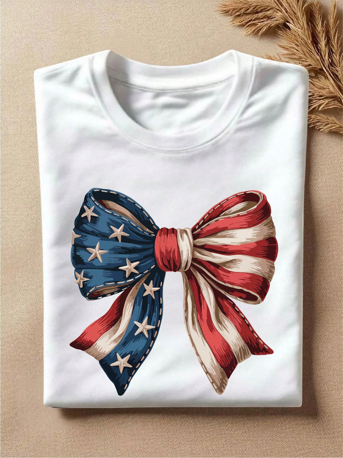 USA Flag Coquette Bow T-Shirt