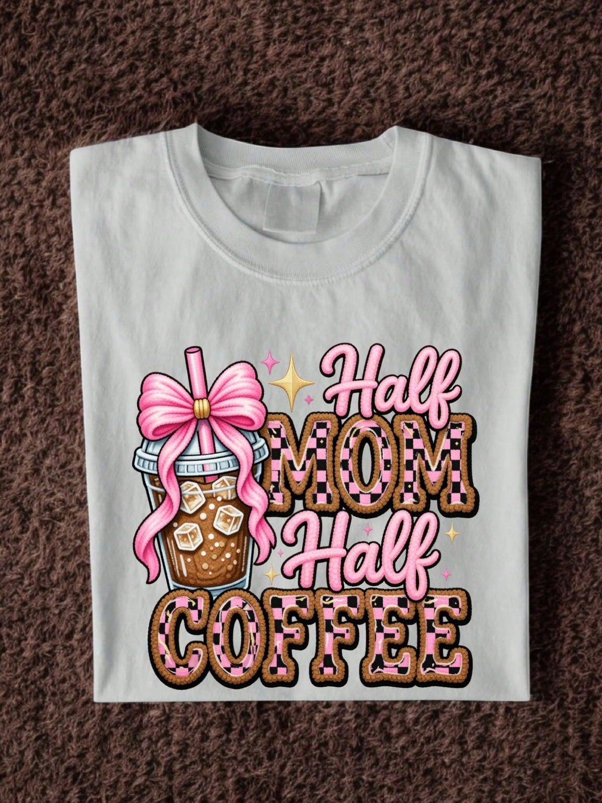 Half Mom Half Coffee Faux T-Shirt