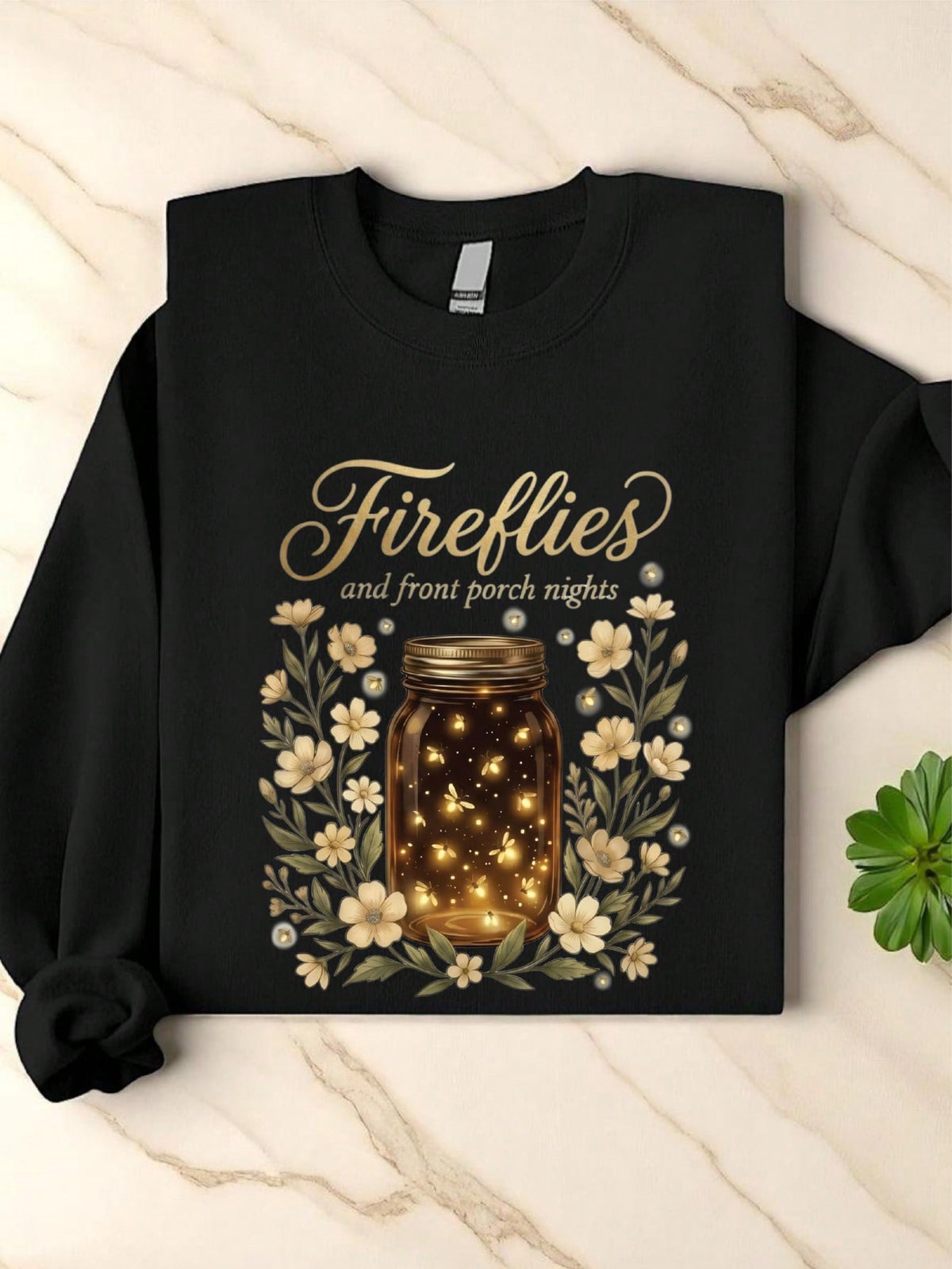 Golden Fireflies In Mason Jar Sweatshirt