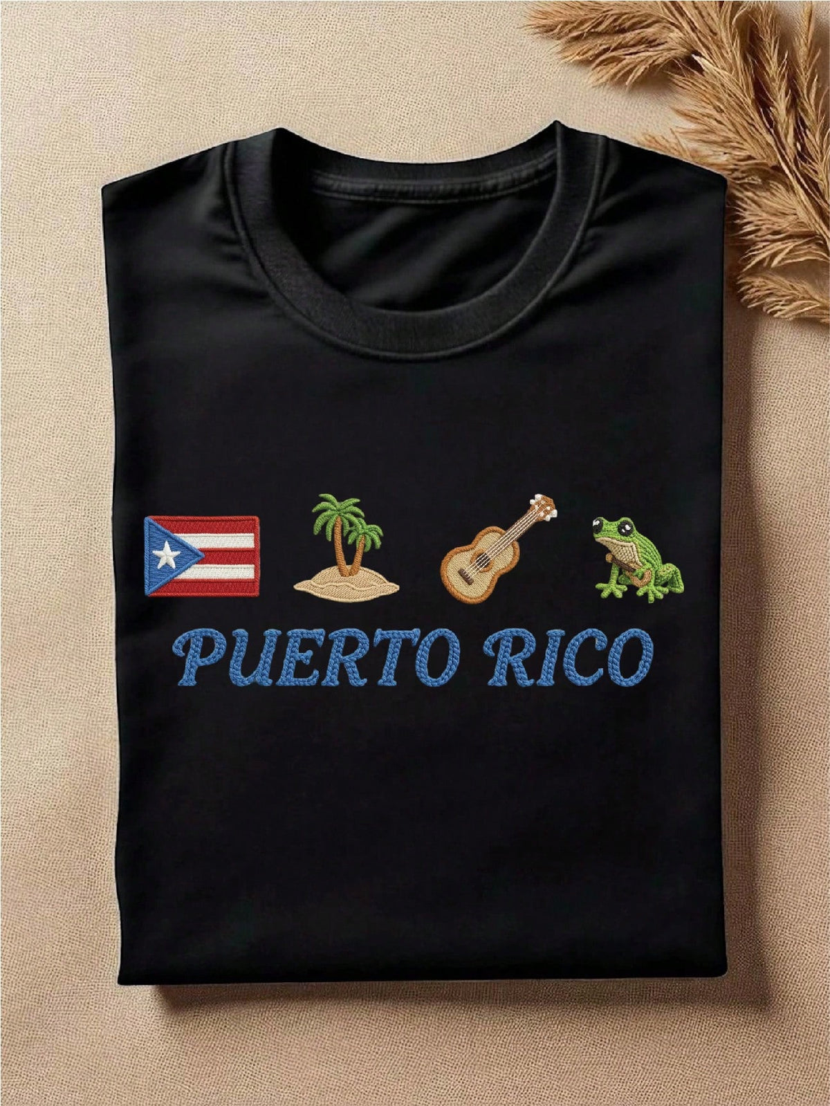 Puerto Rico Faux Yarn Print T-Shirt