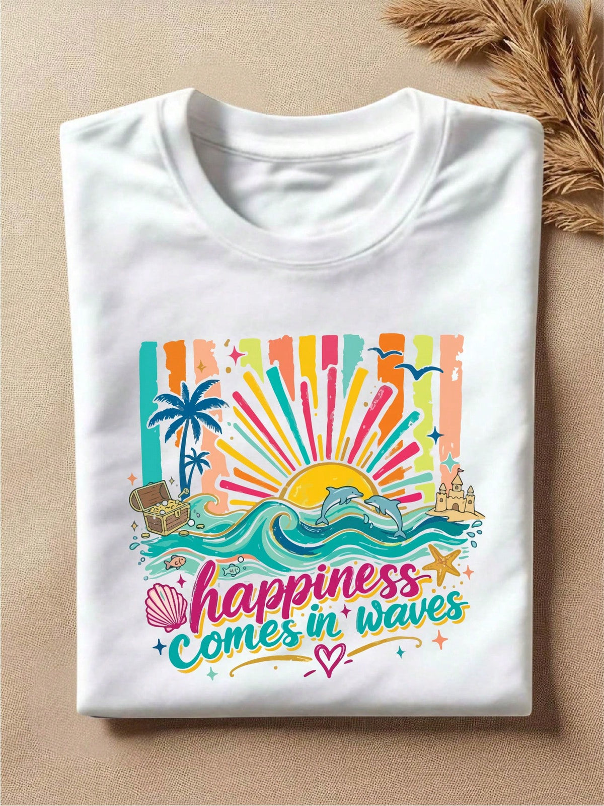 Happiness Comes In Waves T-Shirt