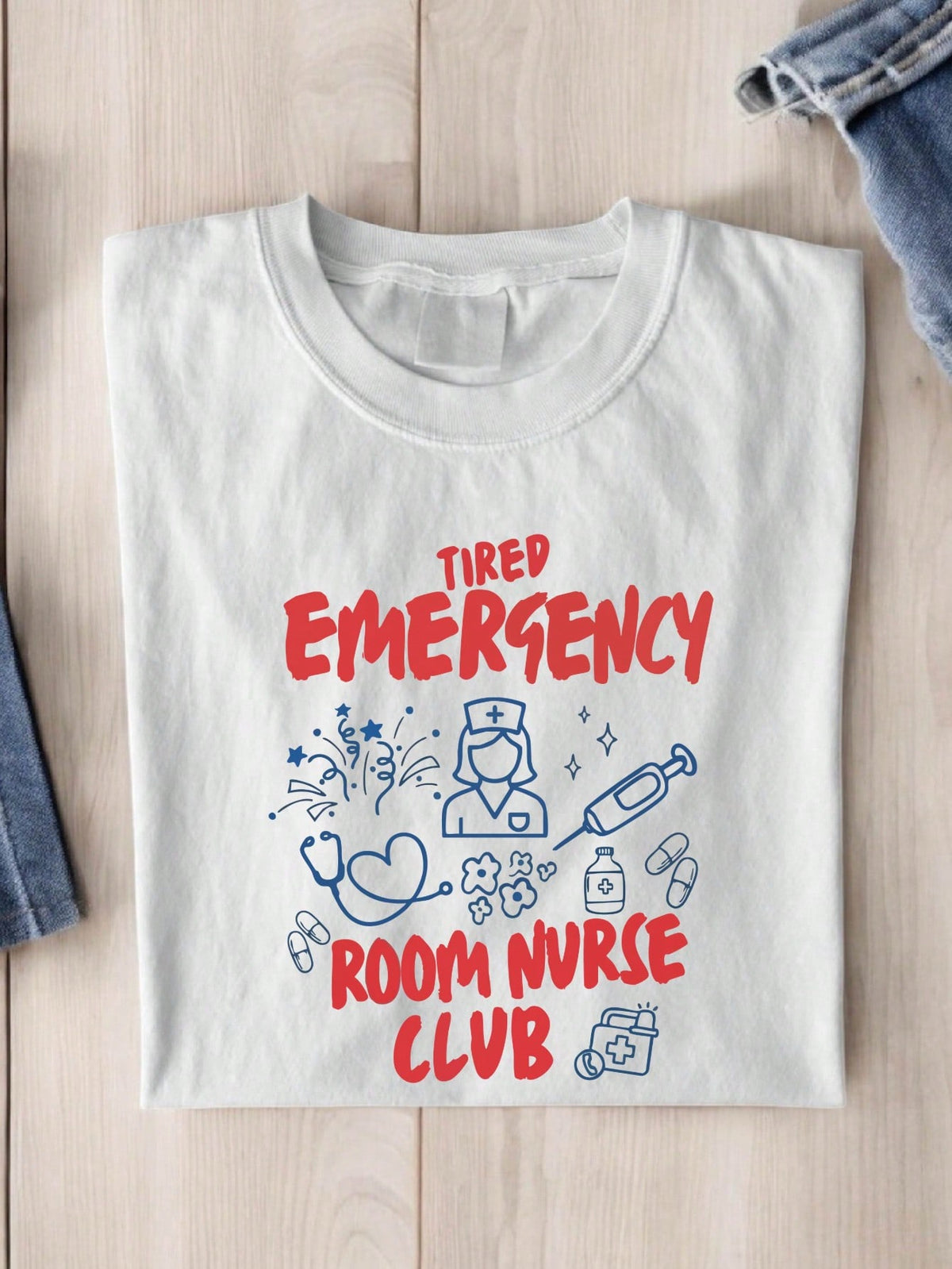 Tired Emergency Room Nurse Club T-Shirt