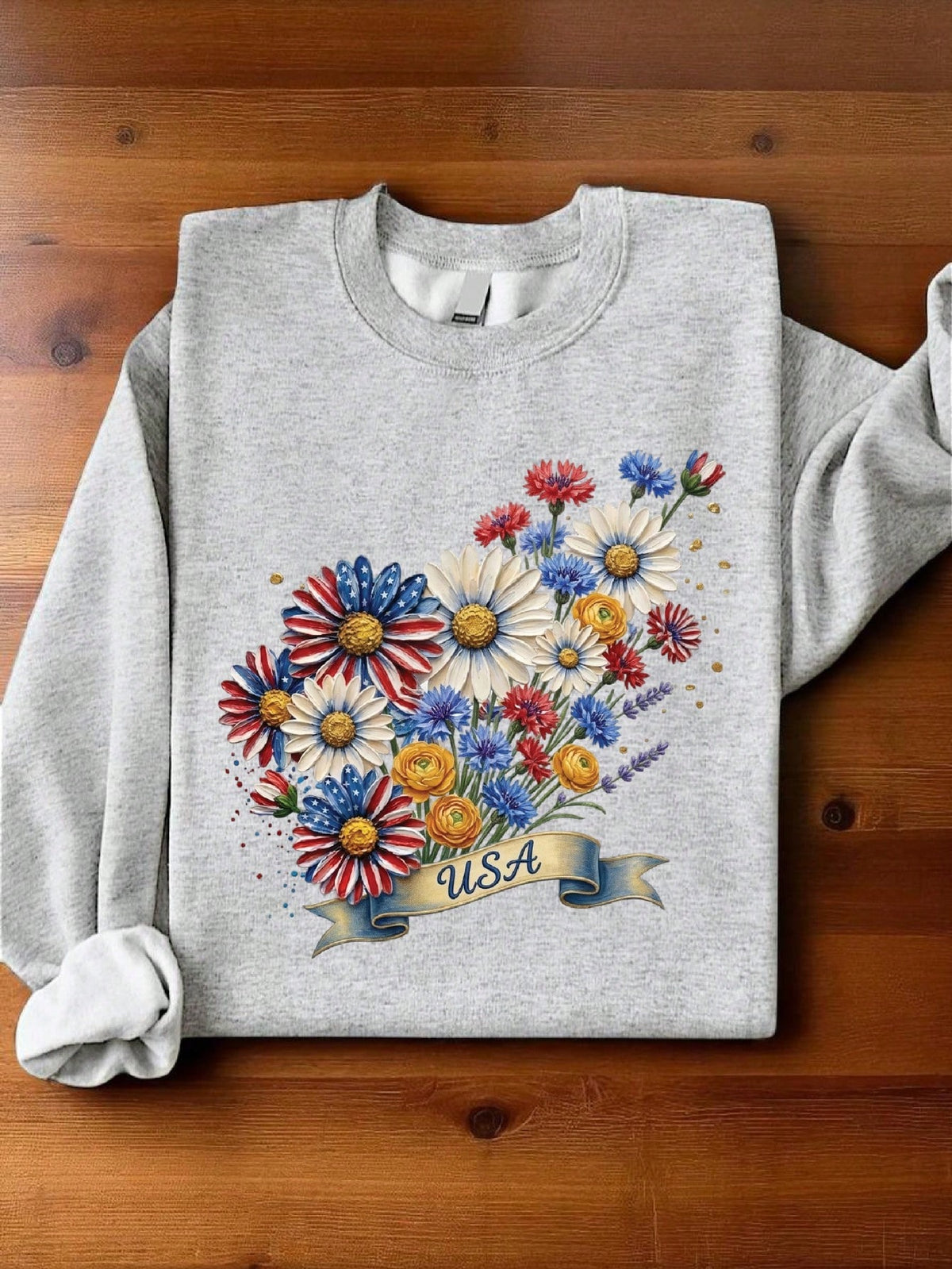 Floral USA Sweatshirt