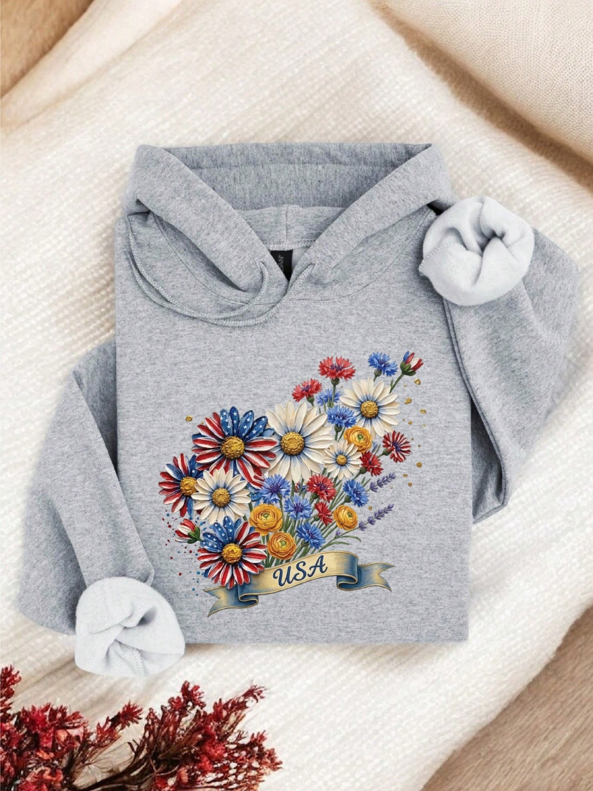 Floral USA Hoodie
