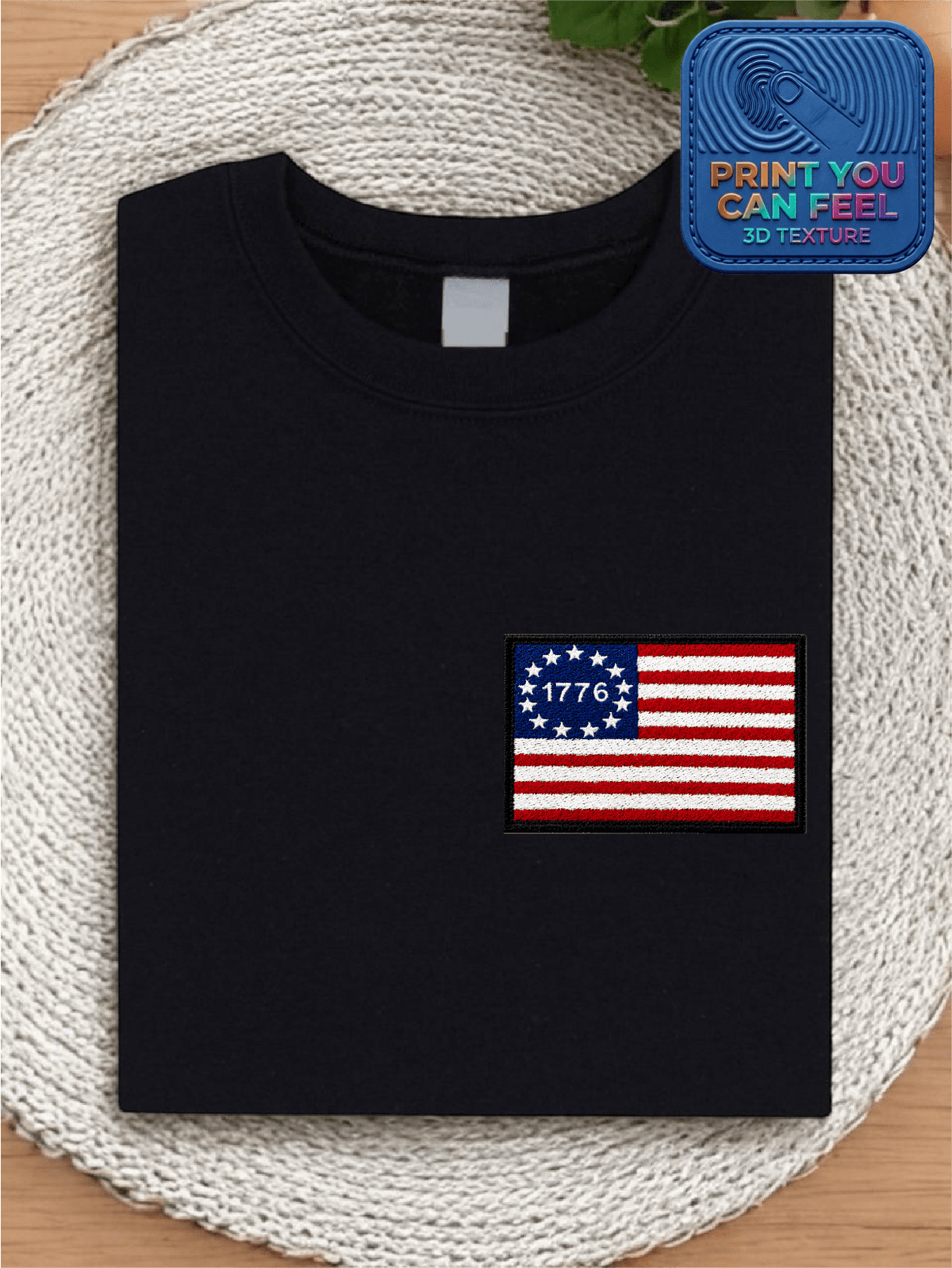 USA 250th Anniversary 3D Pocket Patch T-Shirt