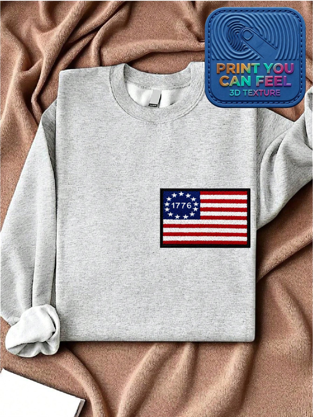 USA 250th Anniversary 3D Pocket Patch Sweatshirt