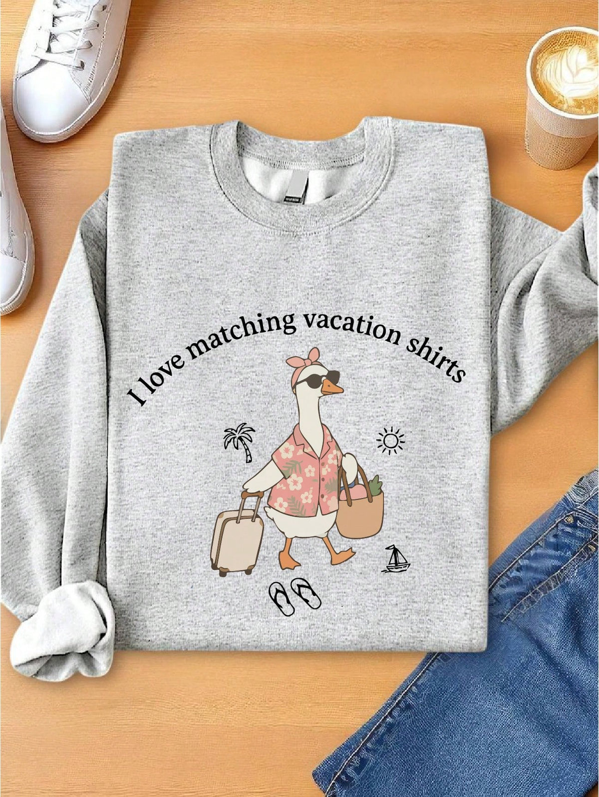1 PC I Love Matching Vacation Sweatshirt