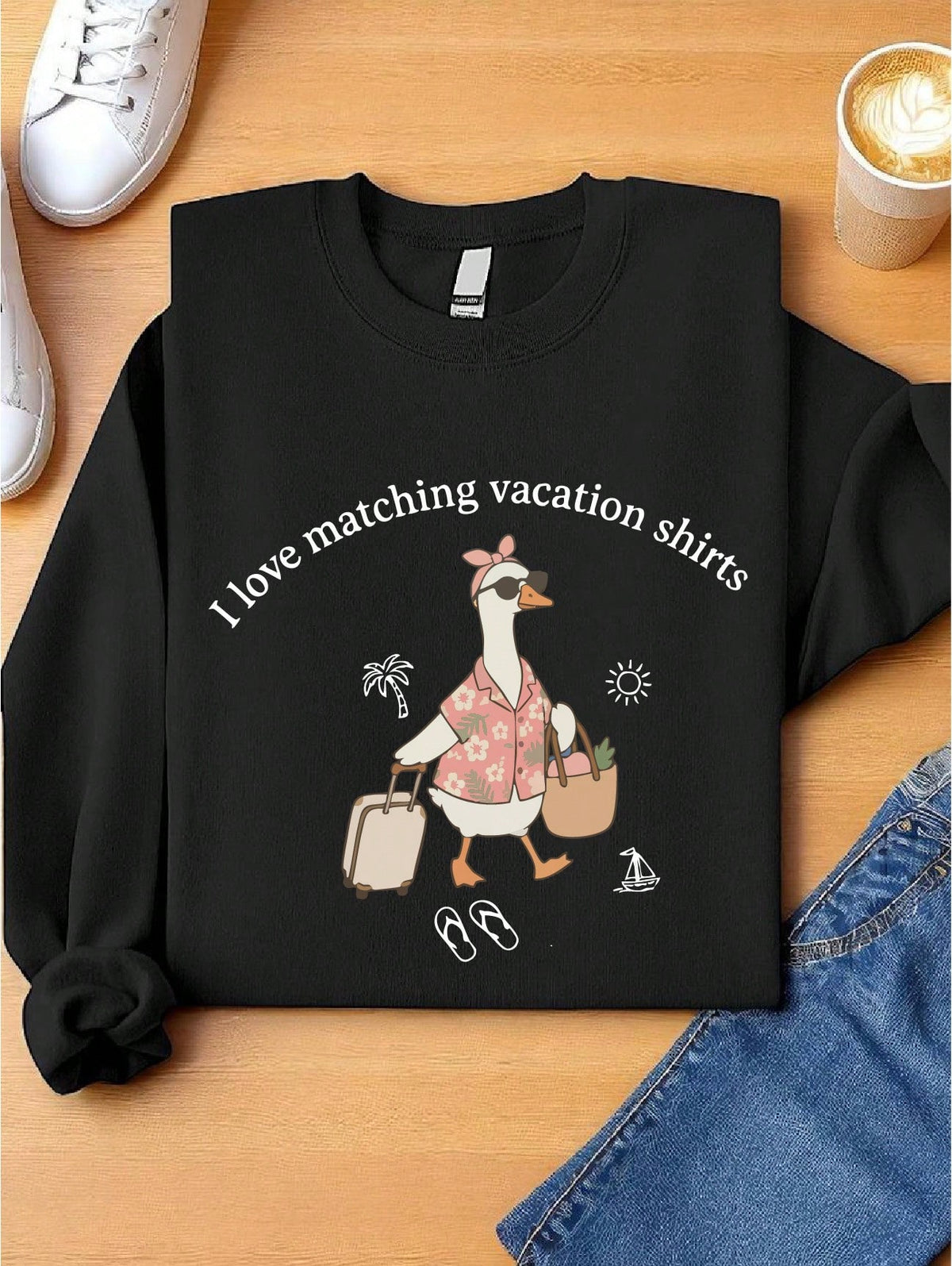 1 PC I Love Matching Vacation Sweatshirt