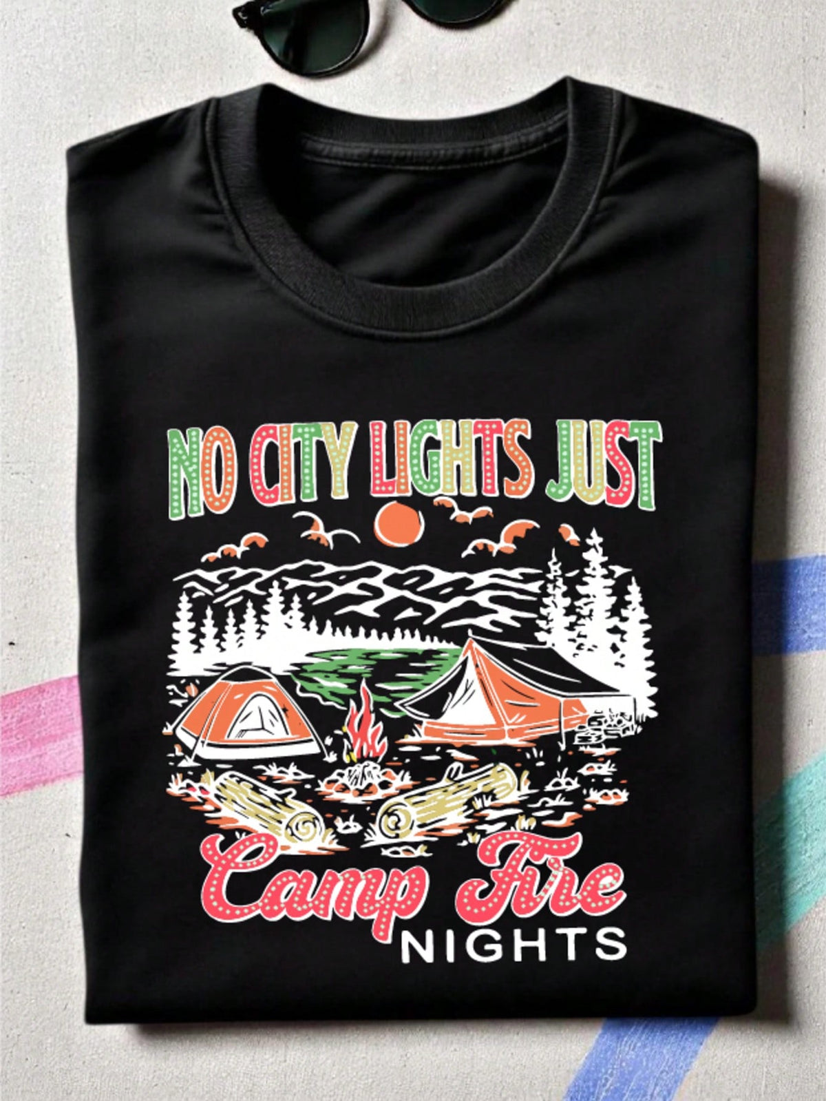 No City Lights Just Campfire Nights T-Shirt