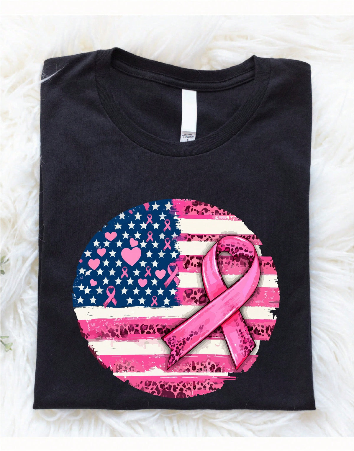 Breast Cancer USA Flag T-Shirt