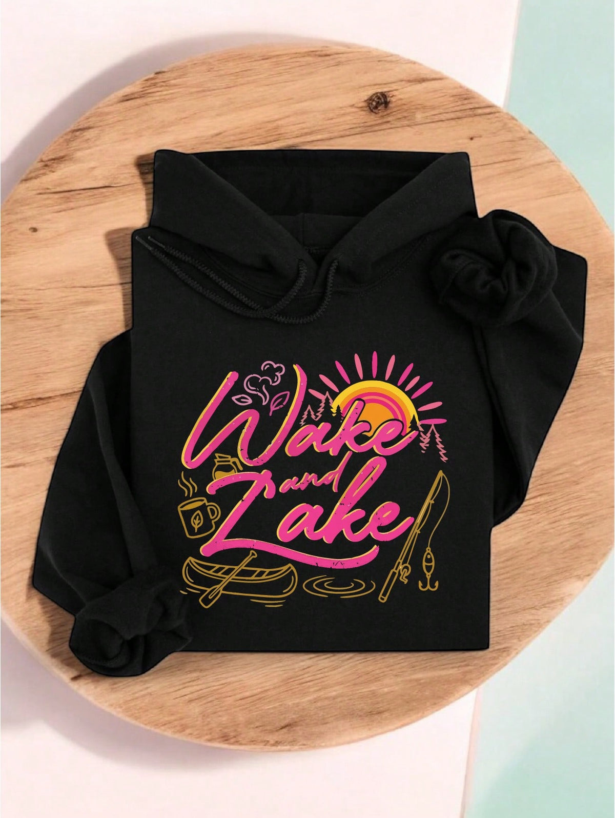 Retro Wake And Lake Hoodie