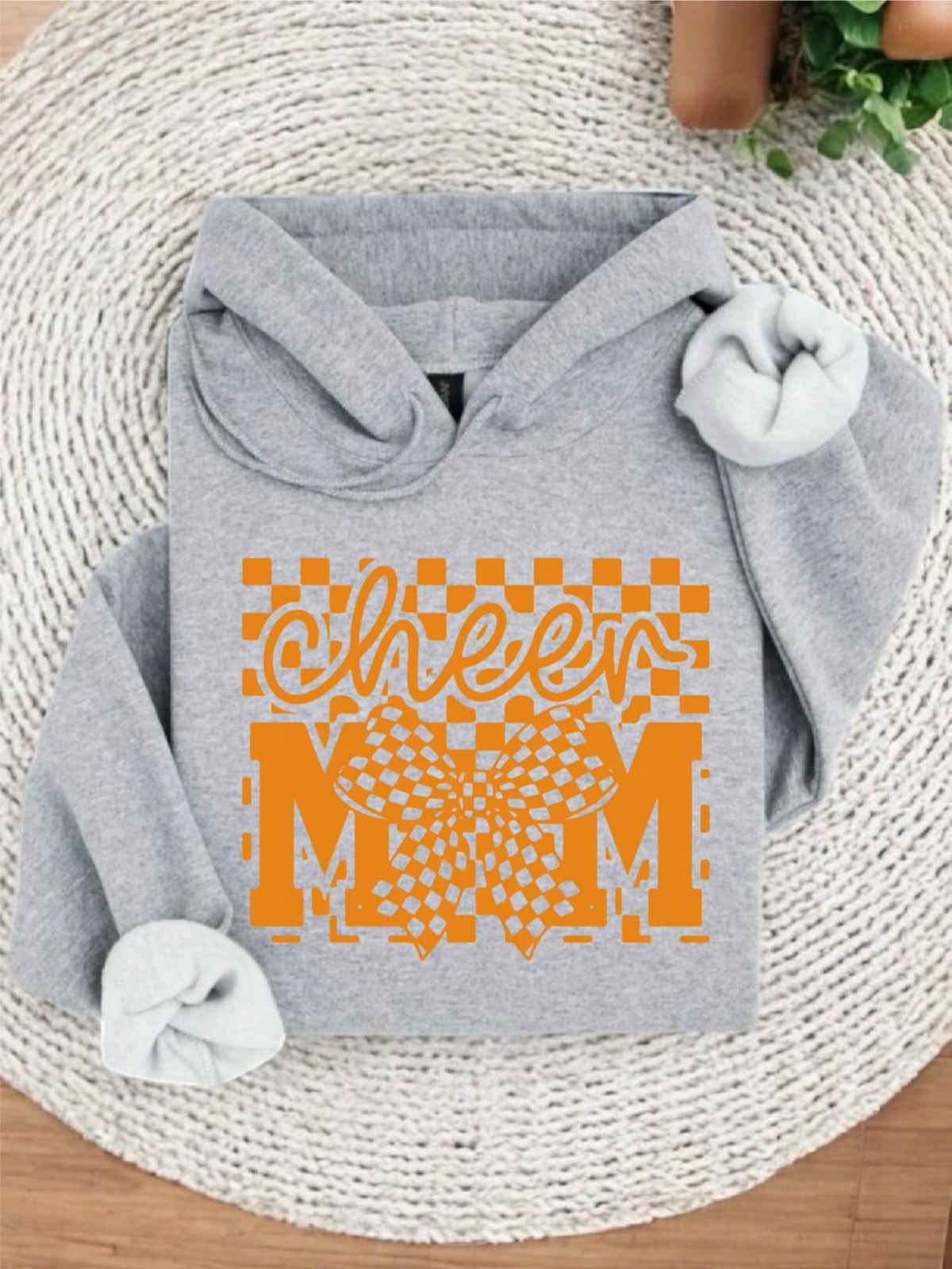 Retro Checkered Cheer Mom Hoodie