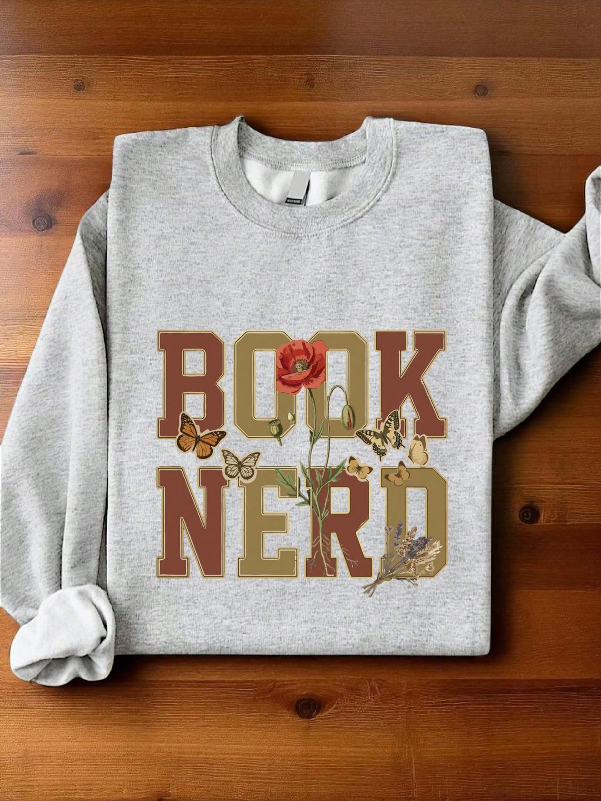 Book Nerd Floral Butterfly Sweatshirt