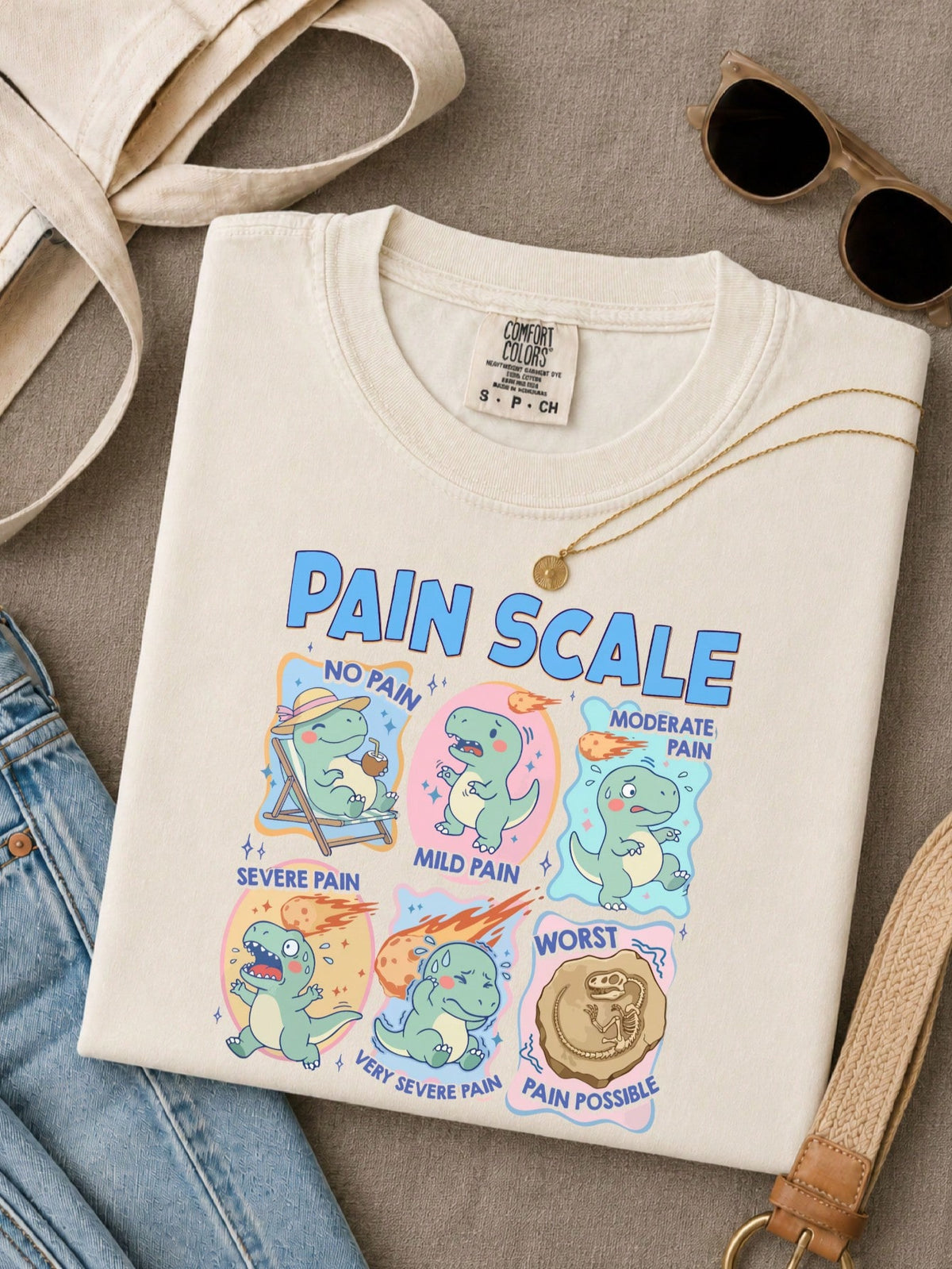 Dinosaur Pain Scale T-Shirt
