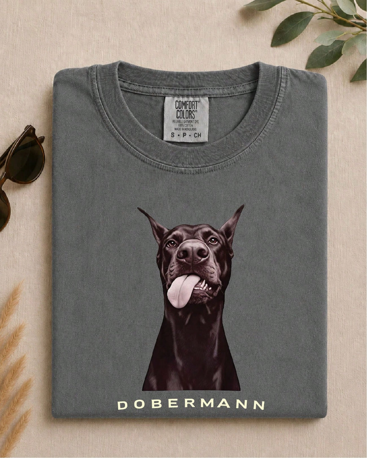 Women Letter & Dog Graphic T-Shirt