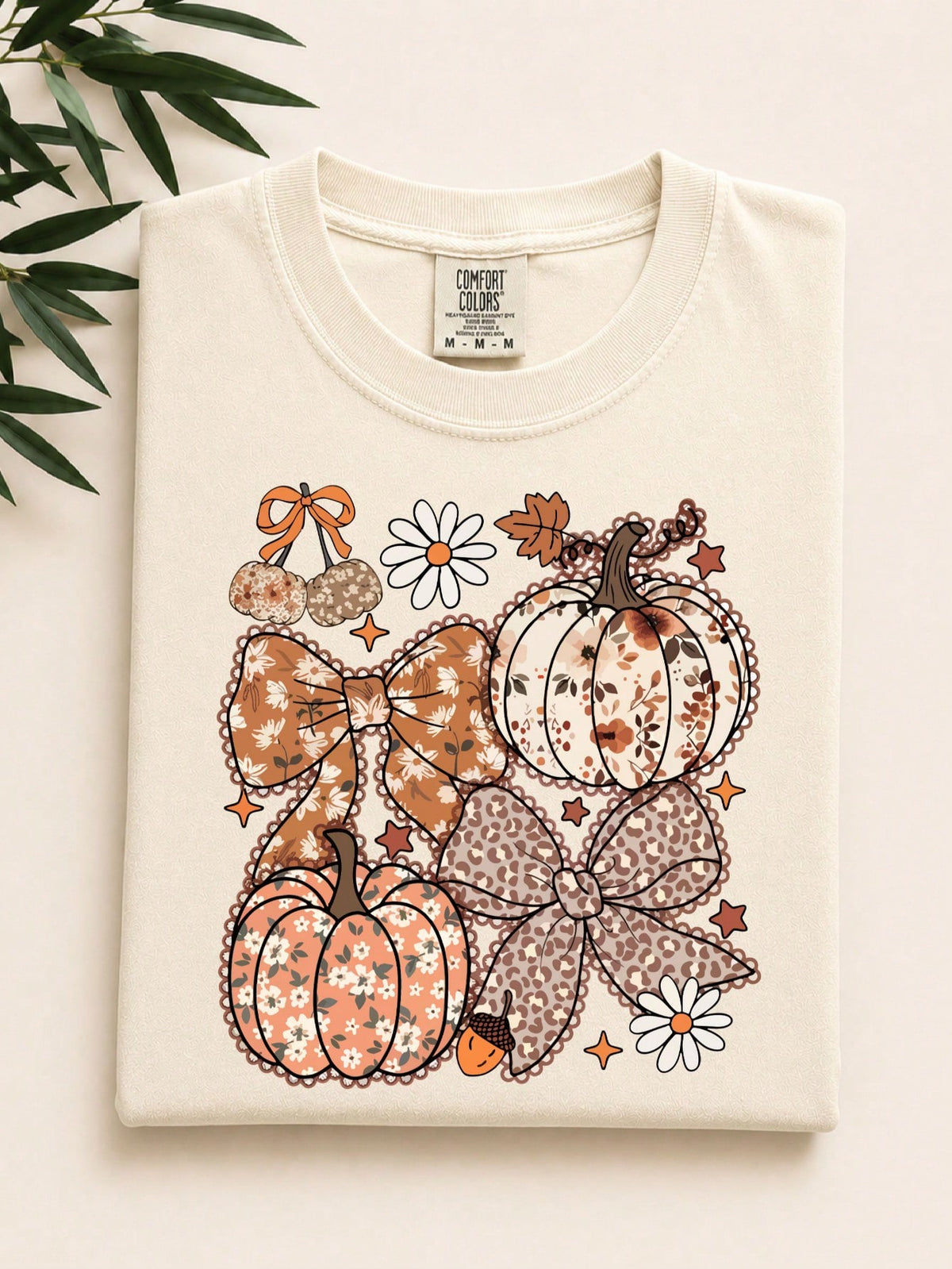 Floral Pumpkin Bow T-Shirt