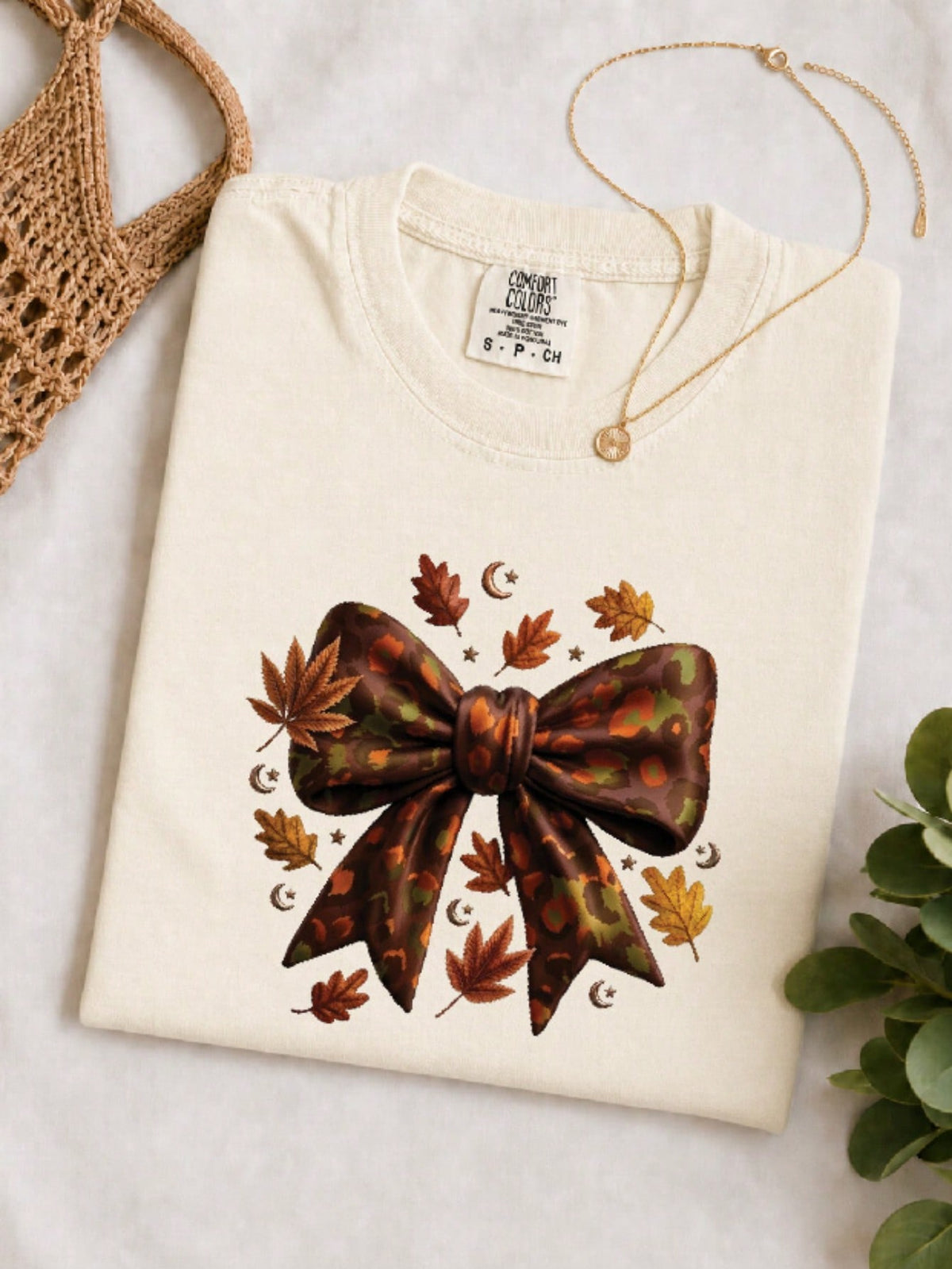 Fall Coquette Leopard Bow T-Shirt