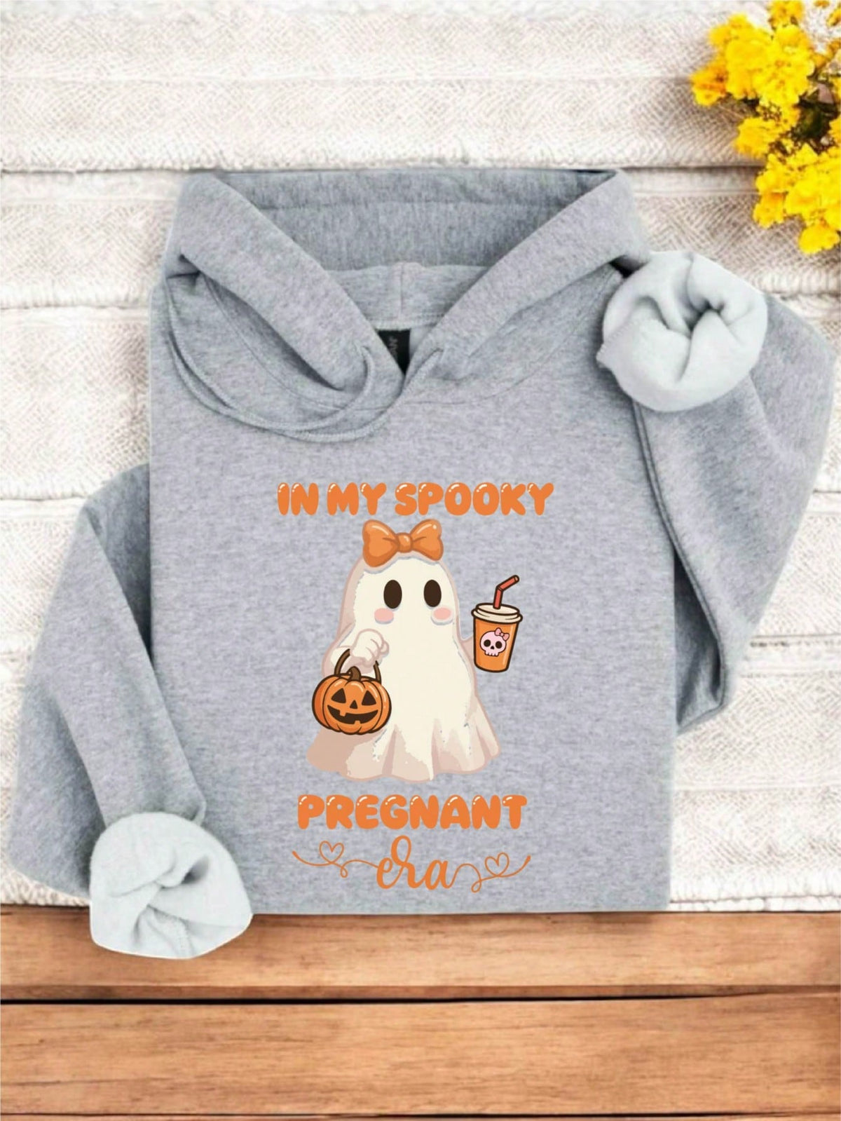 Retro Pregnant Girl Halloween Hoodie