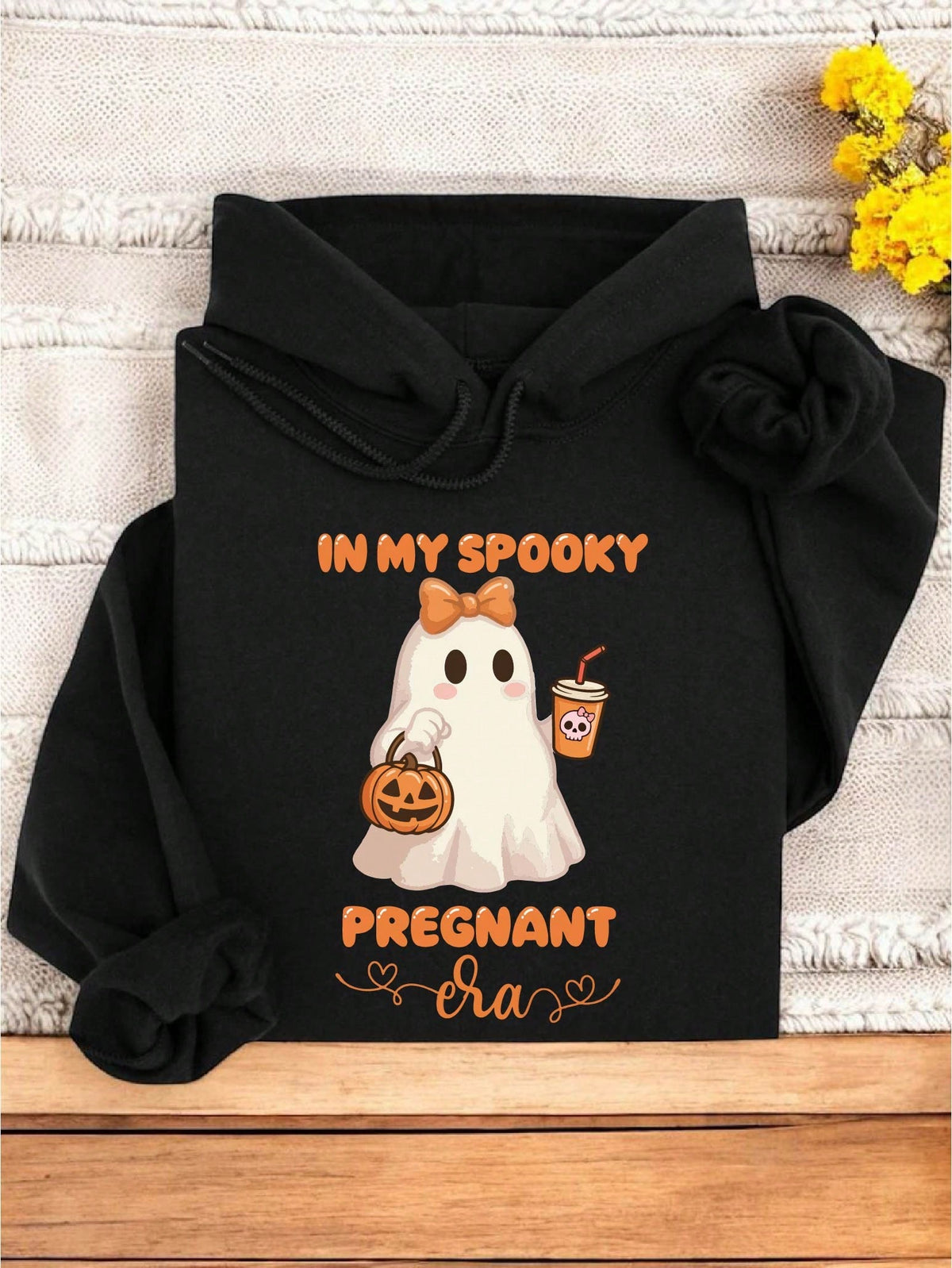 Retro Pregnant Girl Halloween Hoodie