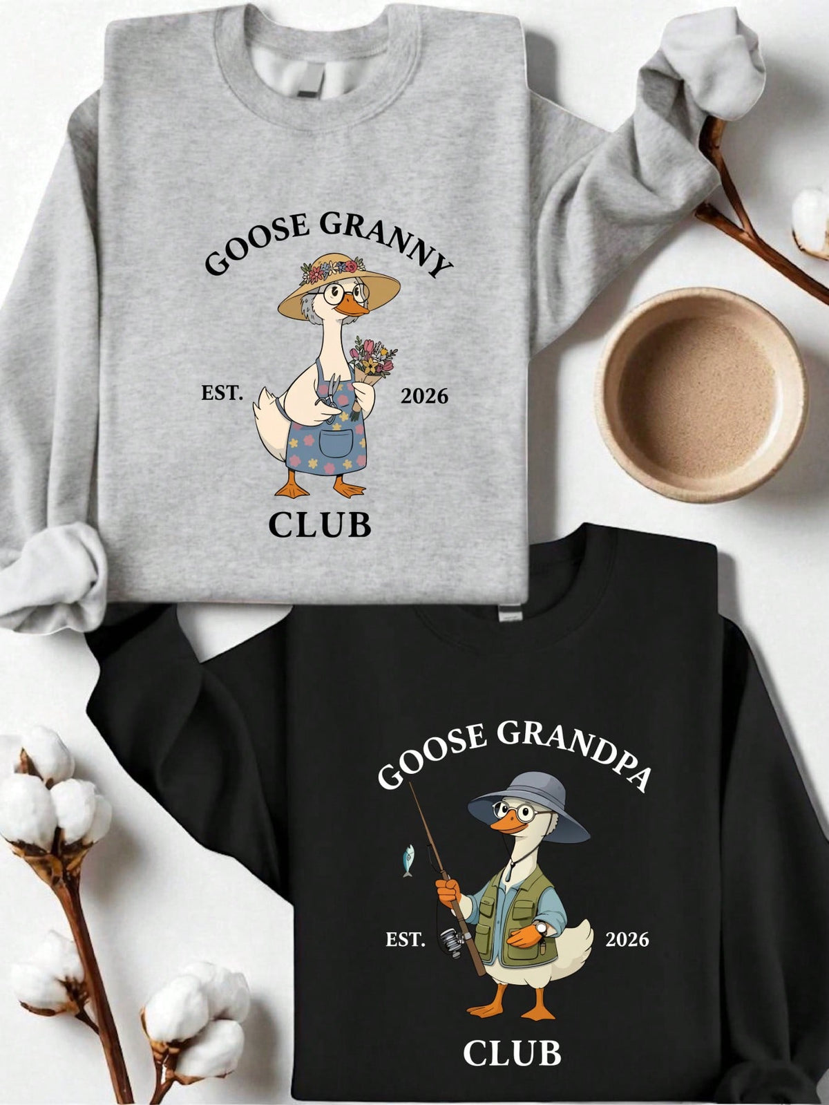 1 PC Matching Grandparent EST 2026 Sweatshirt