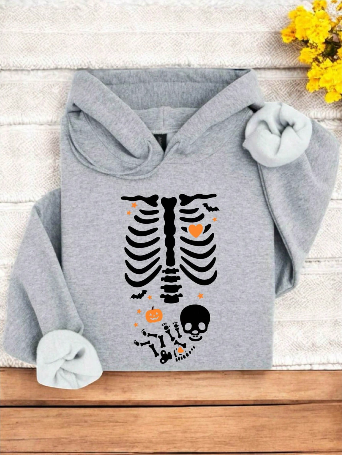 Skeleton Pregnant Mom Hoodie