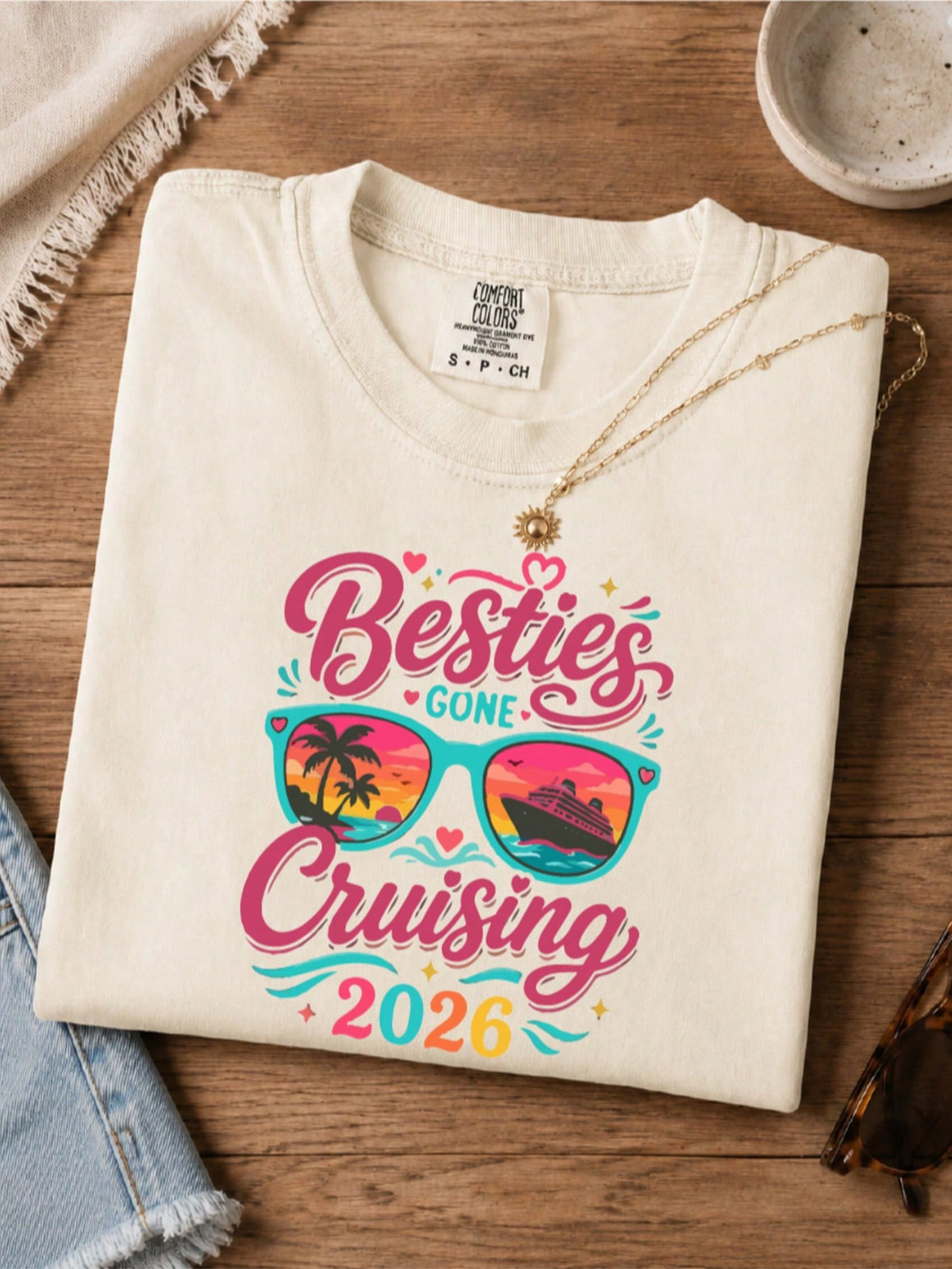 Besties Gone Cruising 2026 Matching T-Shirt