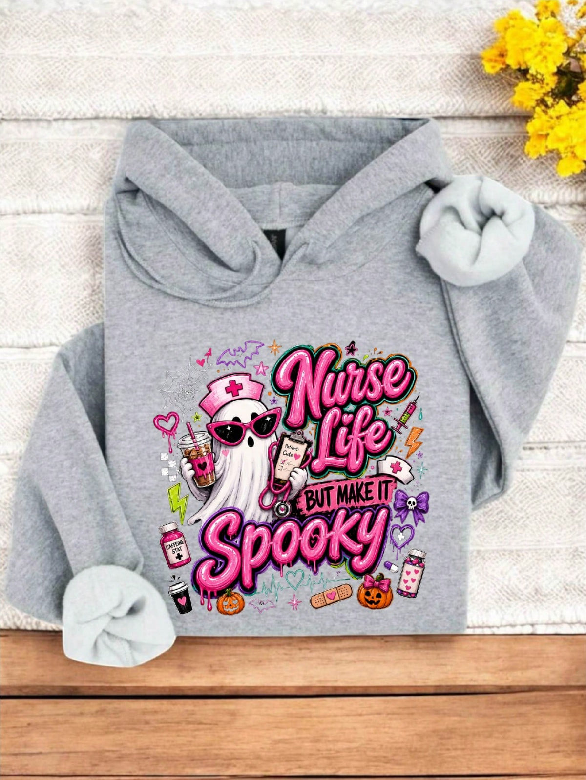 Cute Spooky Nurse Life Hoodie