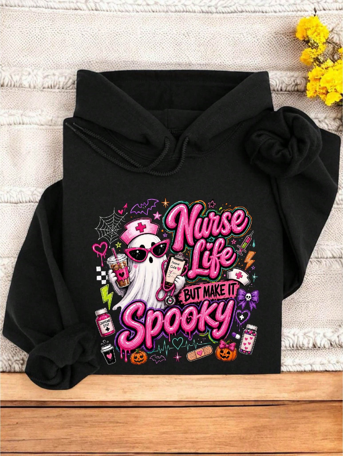 Cute Spooky Nurse Life Hoodie
