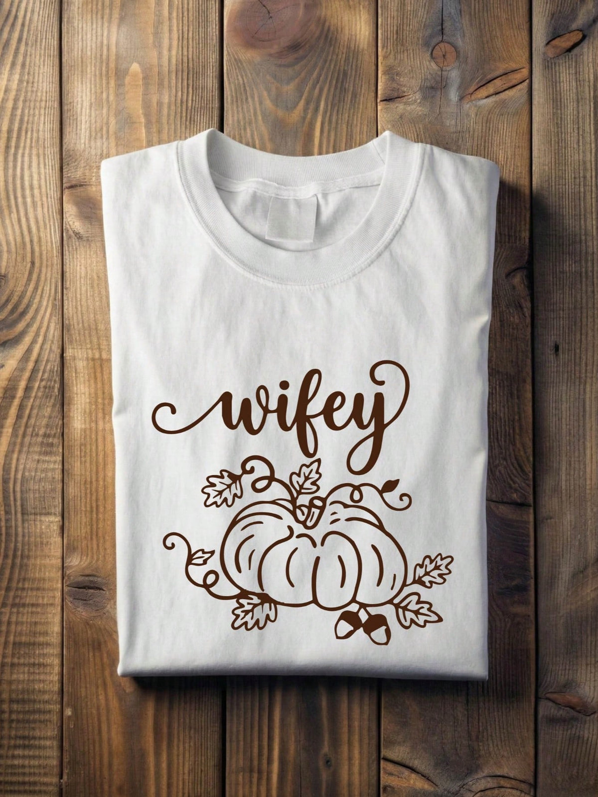 1 PC Wifey Hubby Pumpkin T-Shirt