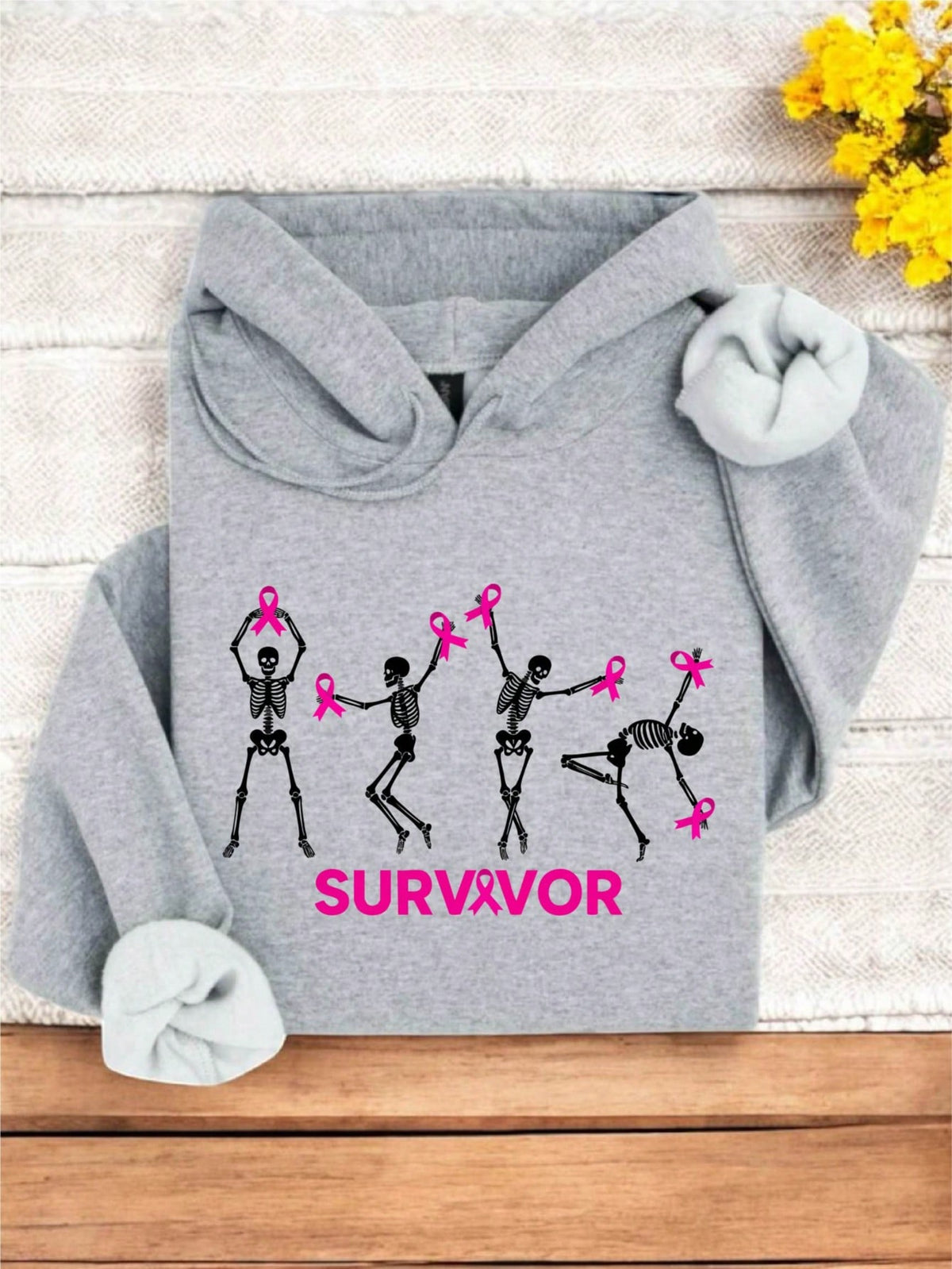 Dancing Skeletons Breast Cancer Hoodie