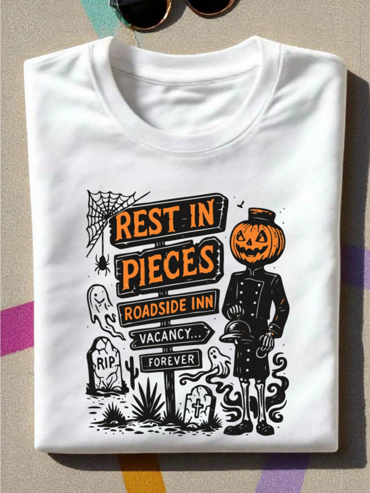 Rest In Pieces Halloween T-Shirt Vintage Spooky Season T-Shirt
