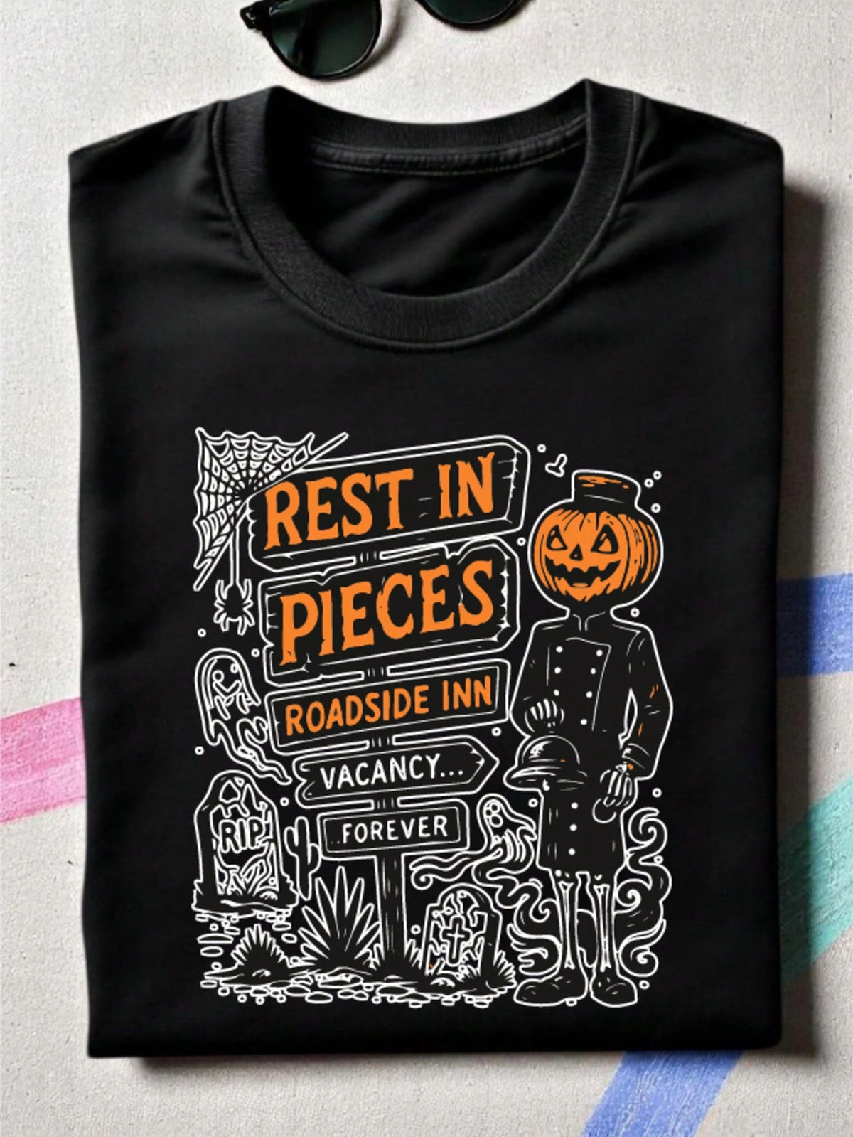 Rest In Pieces Halloween T-Shirt Vintage Spooky Season T-Shirt