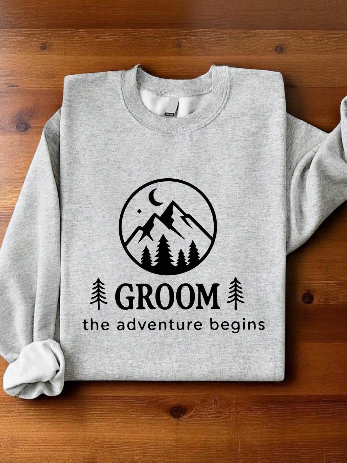 1 PC Bride Groom The Adventure Begins Sweatshirt