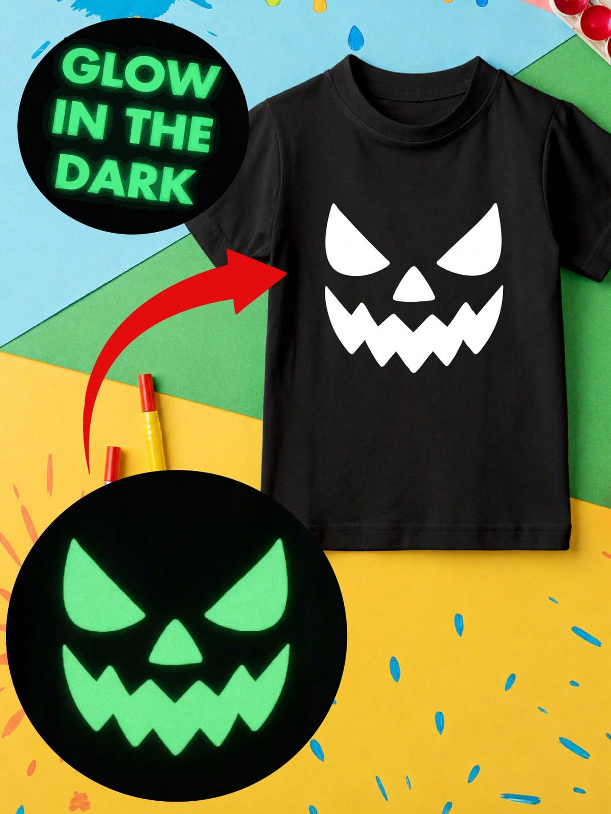Spooky Pumpkin Glow In The Dark Bodysuit