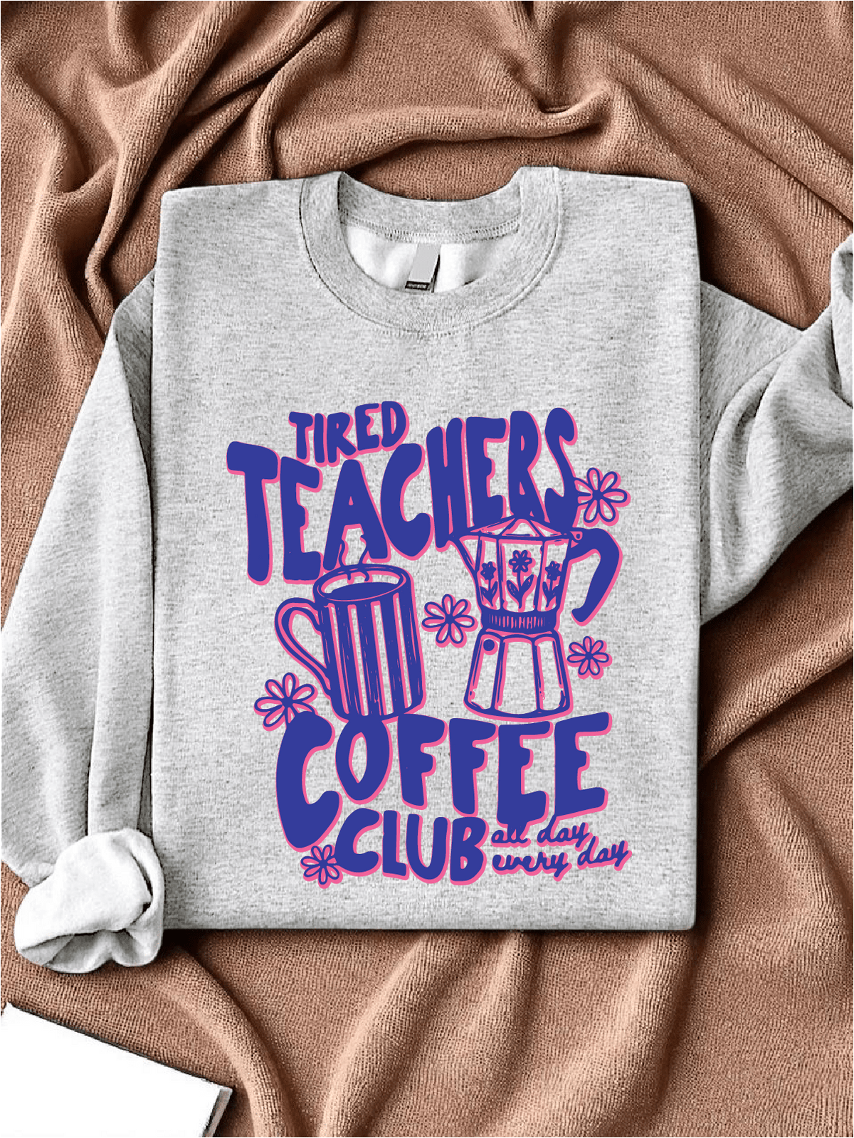Retro Tired Teacher Club Sweatshirt
