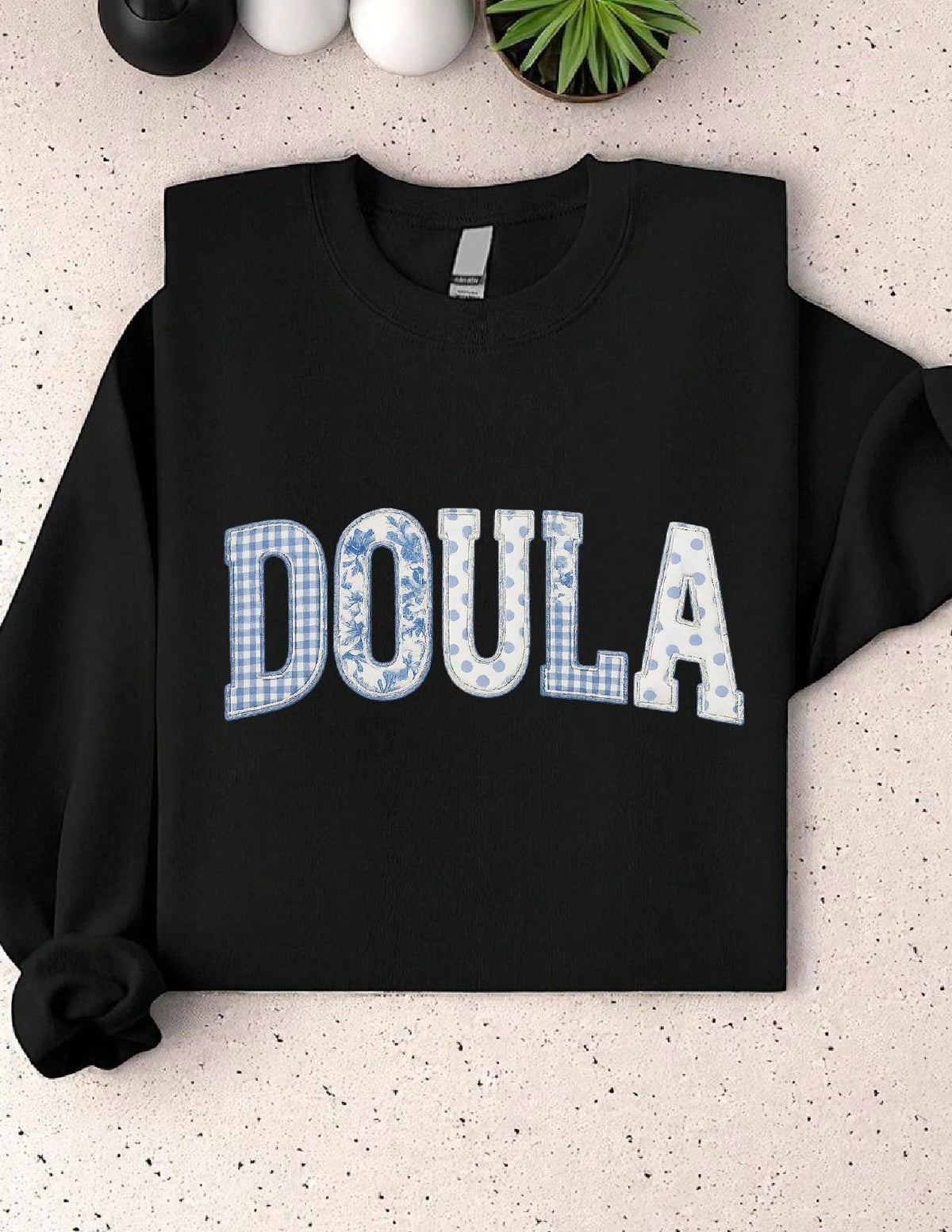 Doula Faux Patchwork (DTF Graphics Print) Sweatshirt
