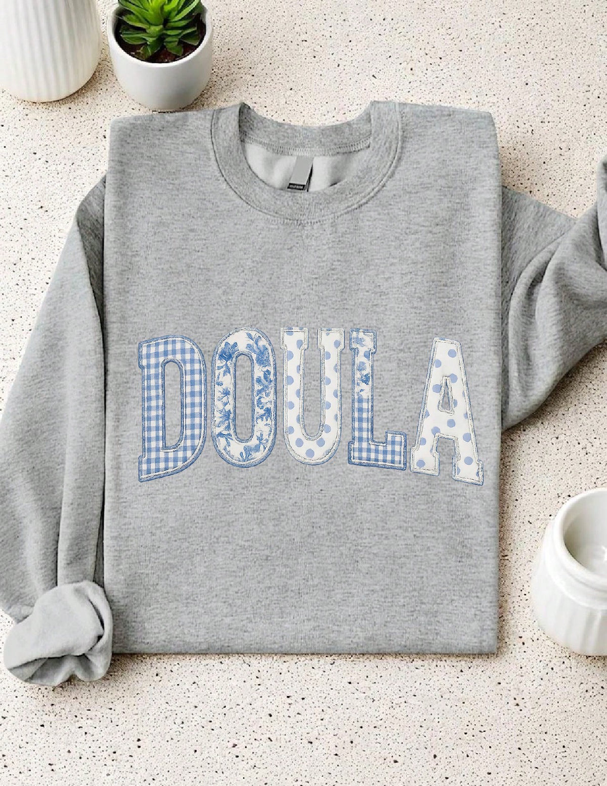 Doula Faux Patchwork (DTF Graphics Print) Sweatshirt