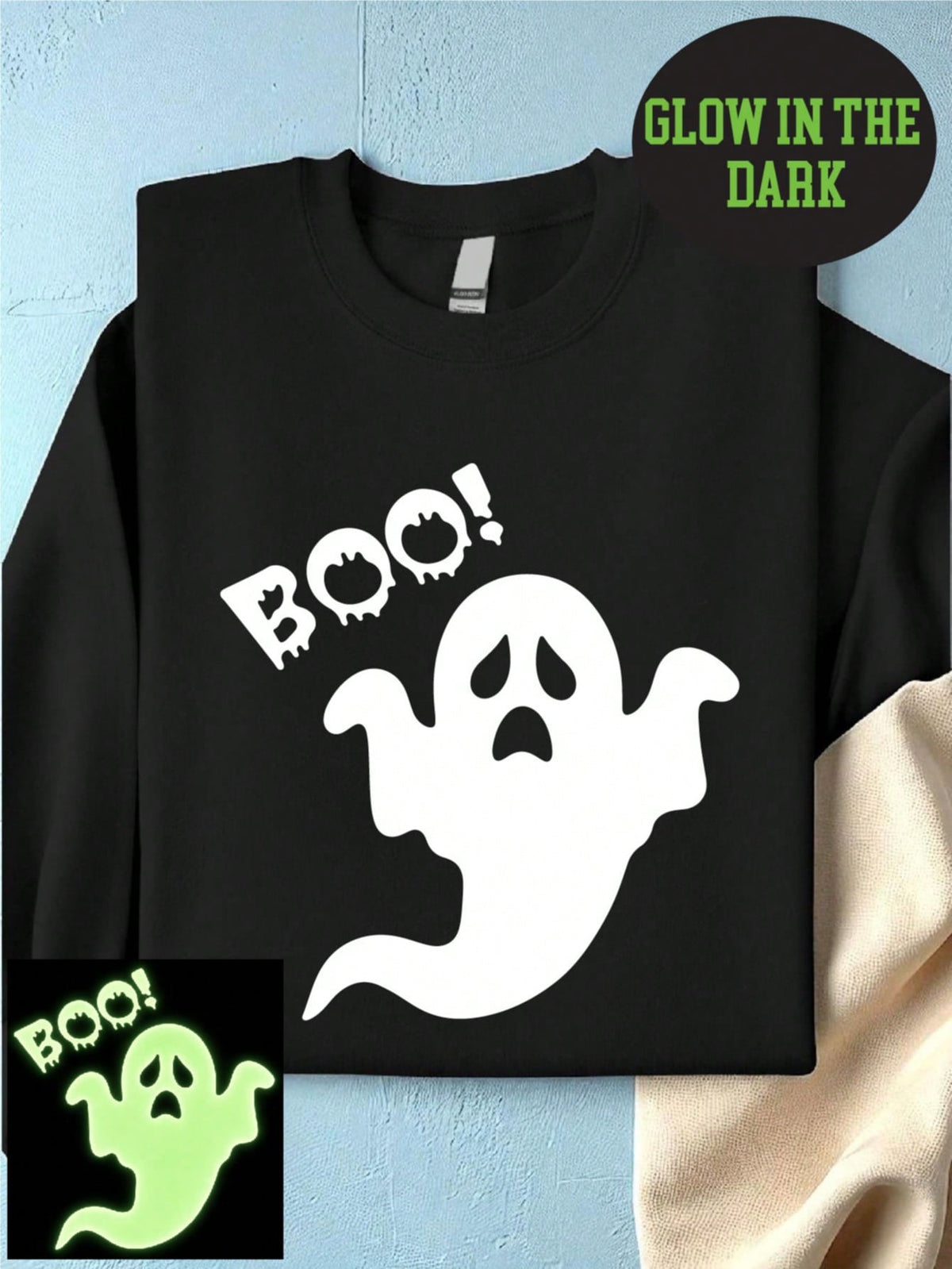 Spooky Ghost Halloween Glow In The Dark Sweatshirt