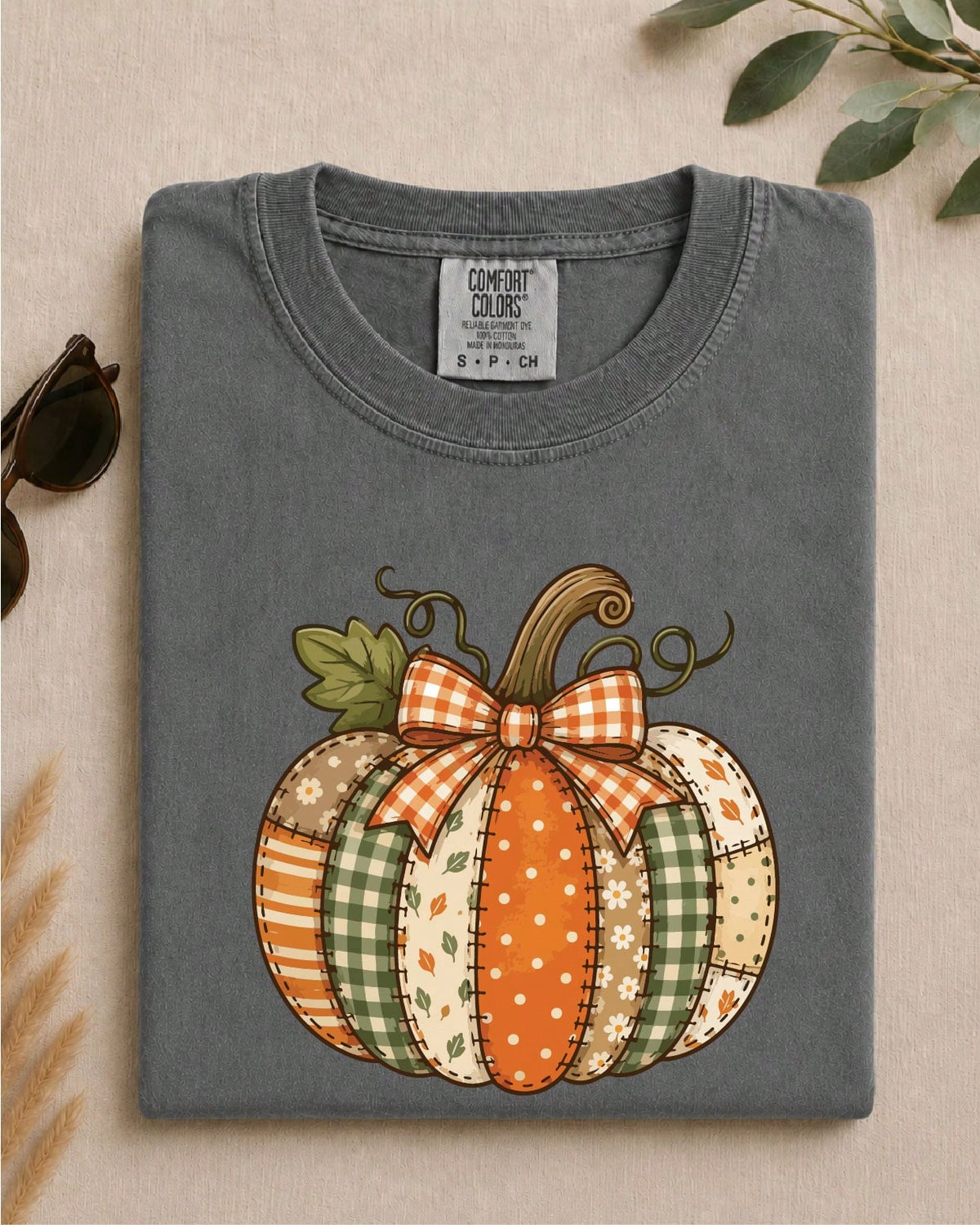 Vintage Patchwork Pumpkin T-Shirt