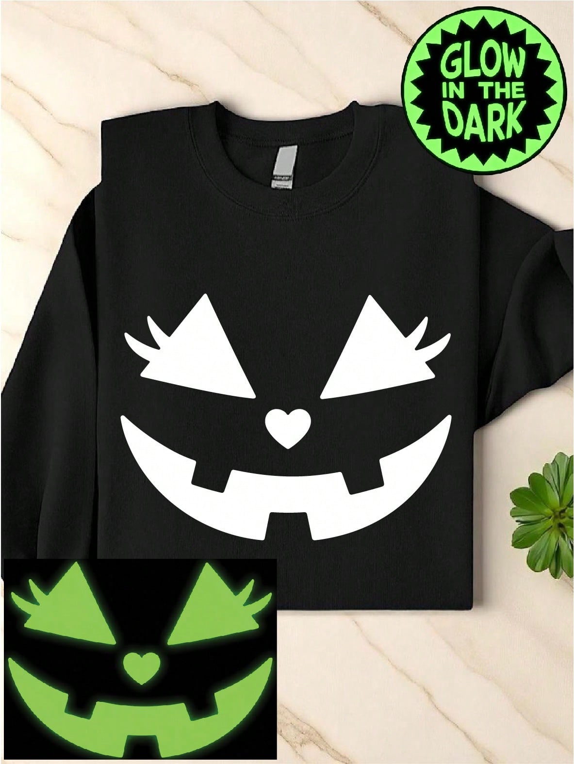 Pumpkin Face Glow In The Dark Sweatshirt