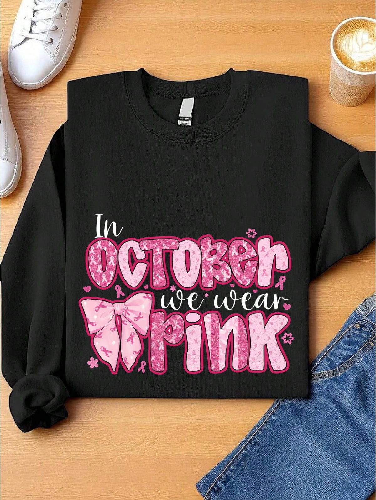 In October We Wear Pink Sweatshirt
