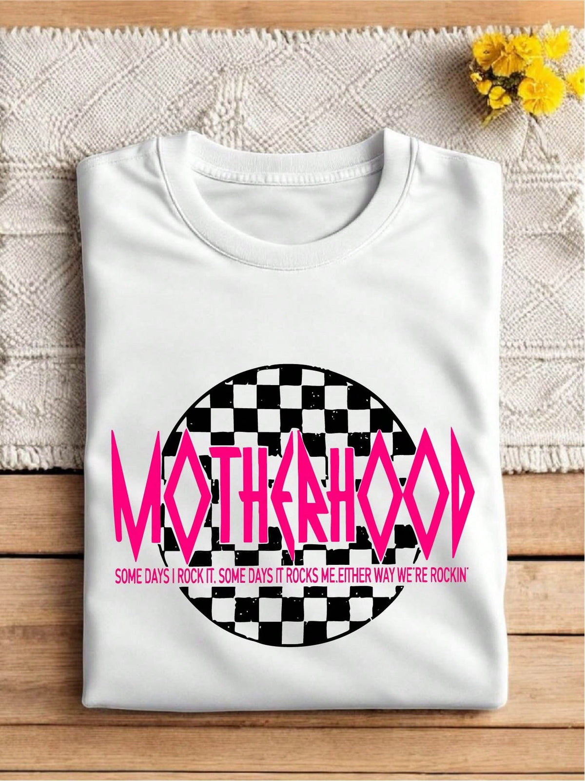 Checkered Motherhood Skeleton T-Shirt